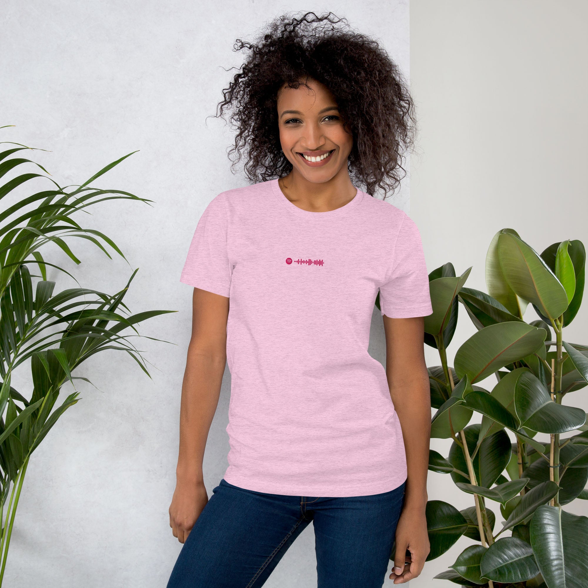 Lilac unisex tshirt with custom music code