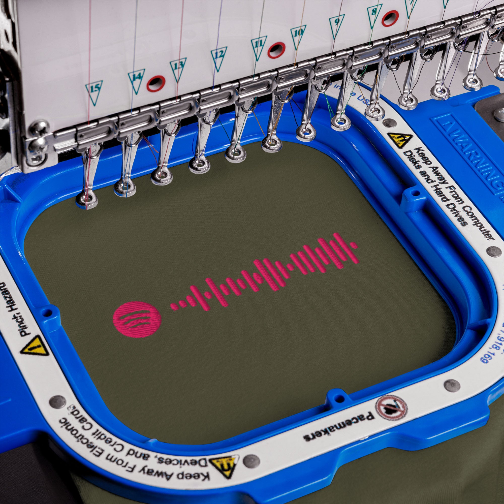 Military green unisex tshirt with custom music code