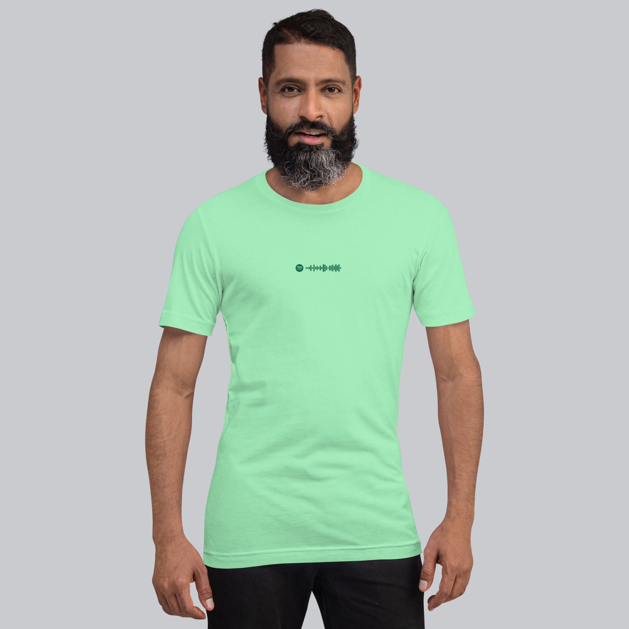 Mint unisex tshirt with custom music code