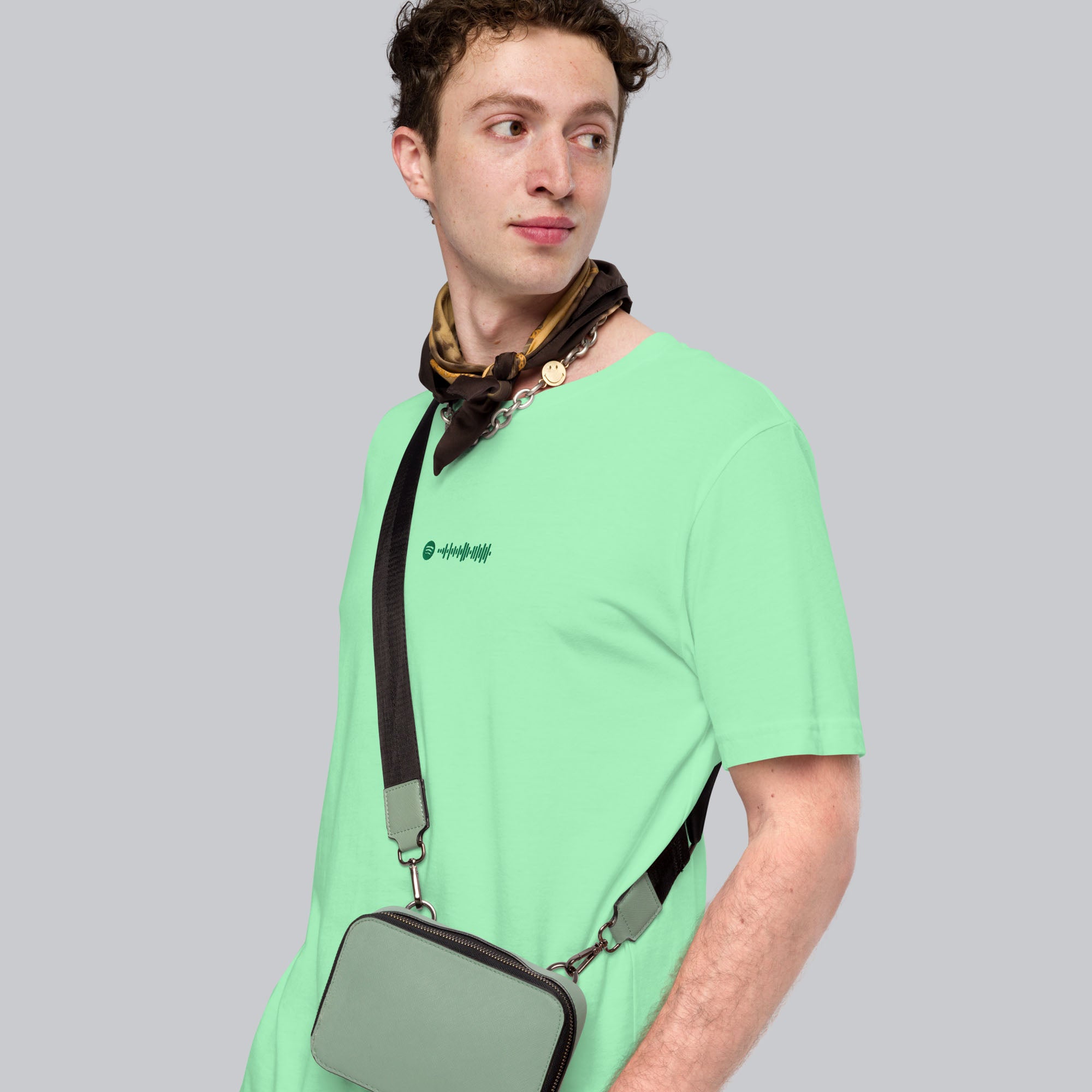Mint unisex tshirt with custom music code