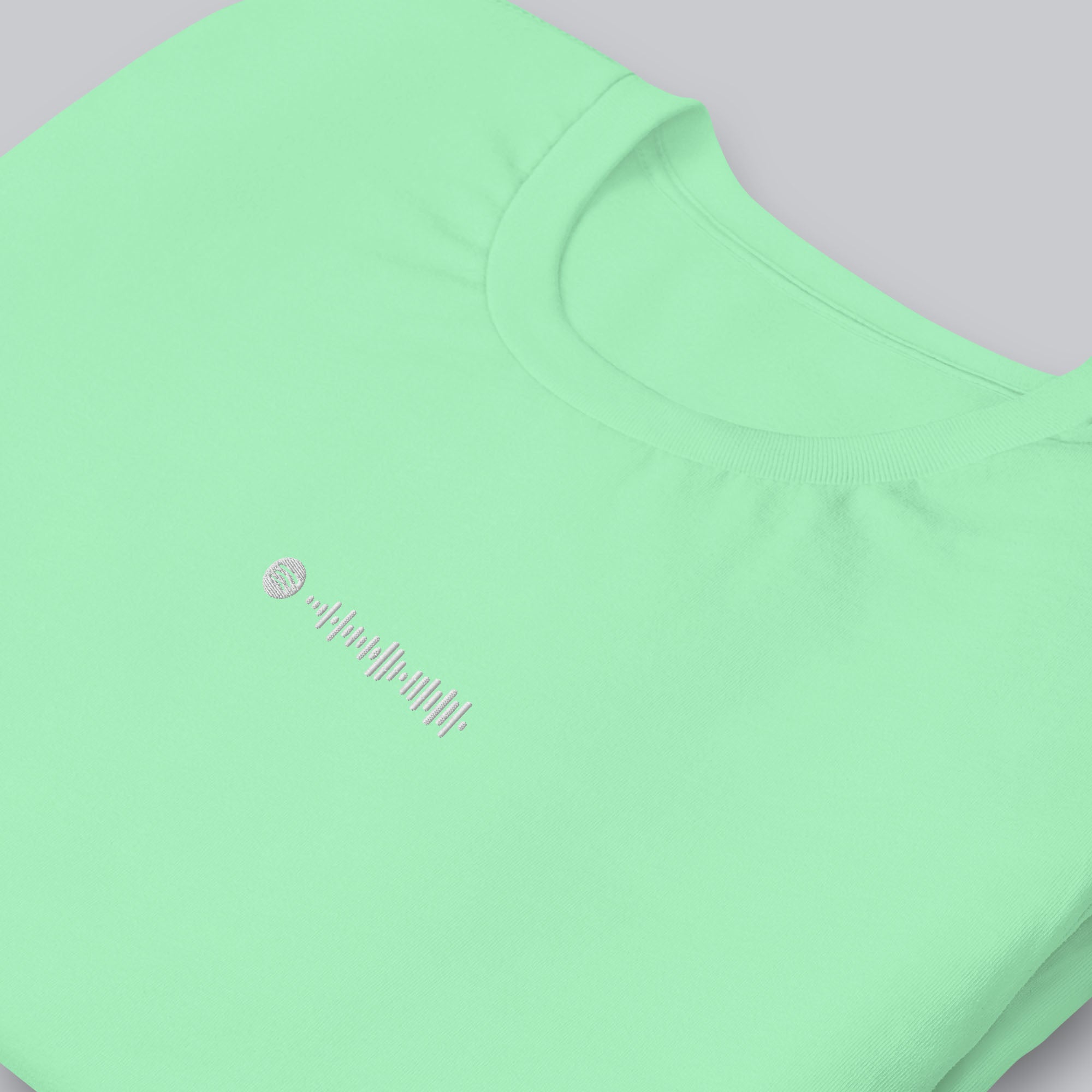 Mint unisex tshirt with custom music code