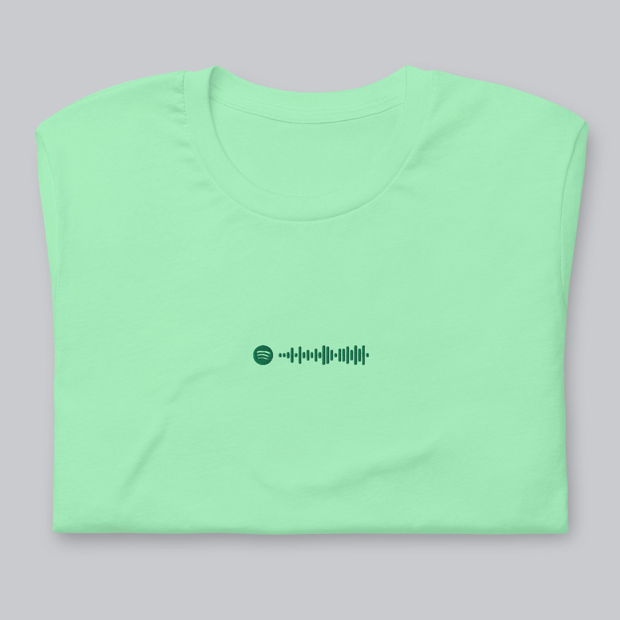 Mint unisex tshirt with custom music code
