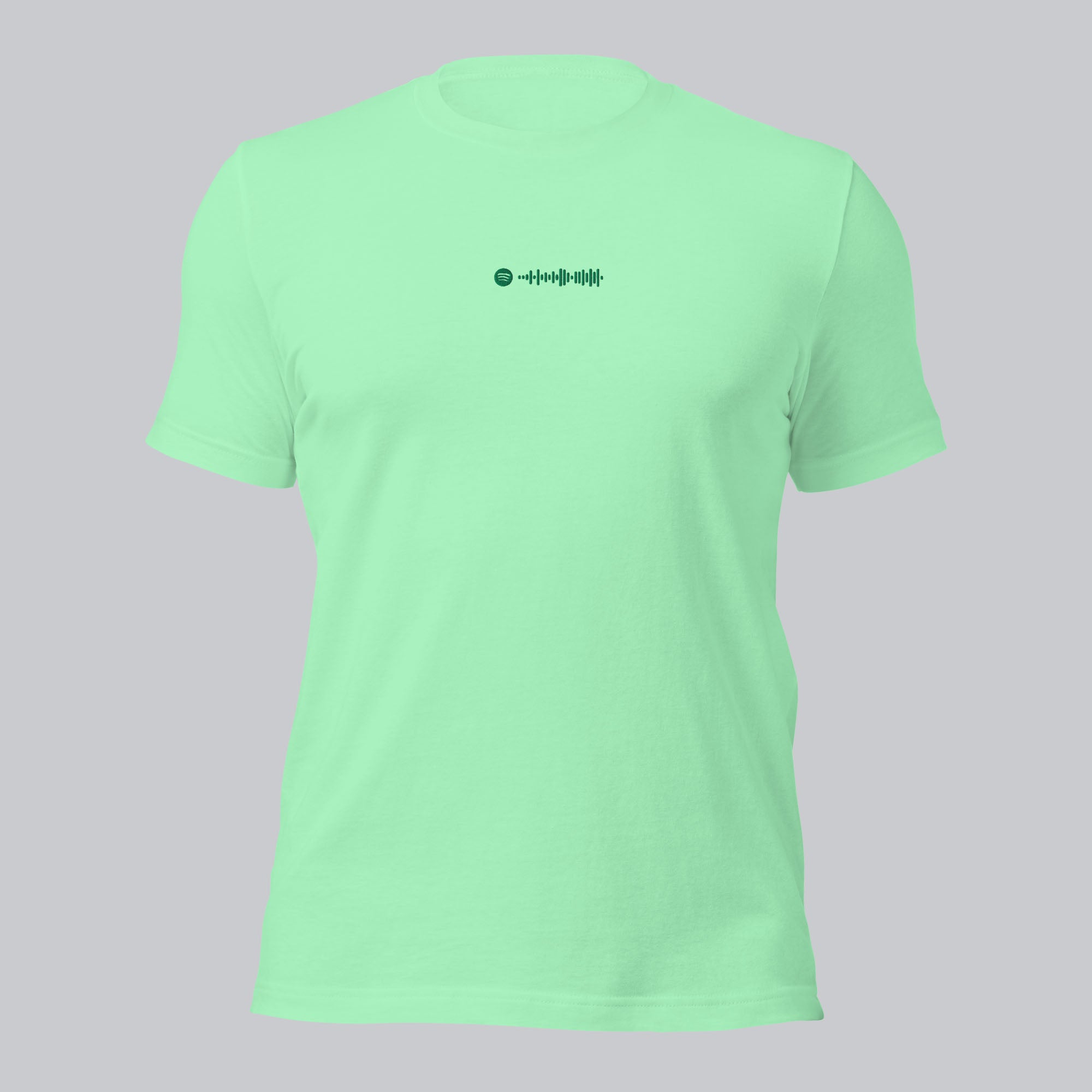 Mint unisex tshirt with custom music code