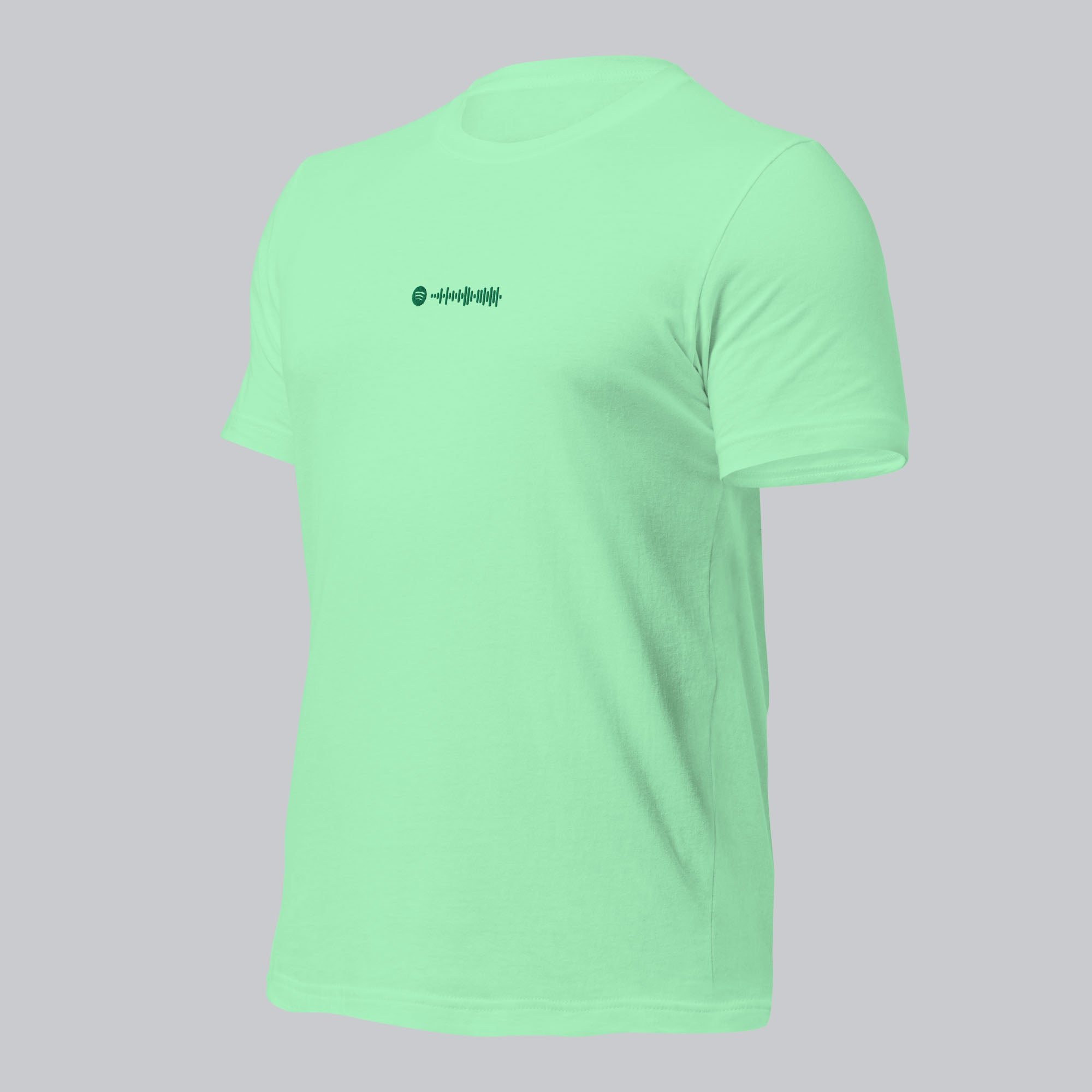 Mint unisex tshirt with custom music code