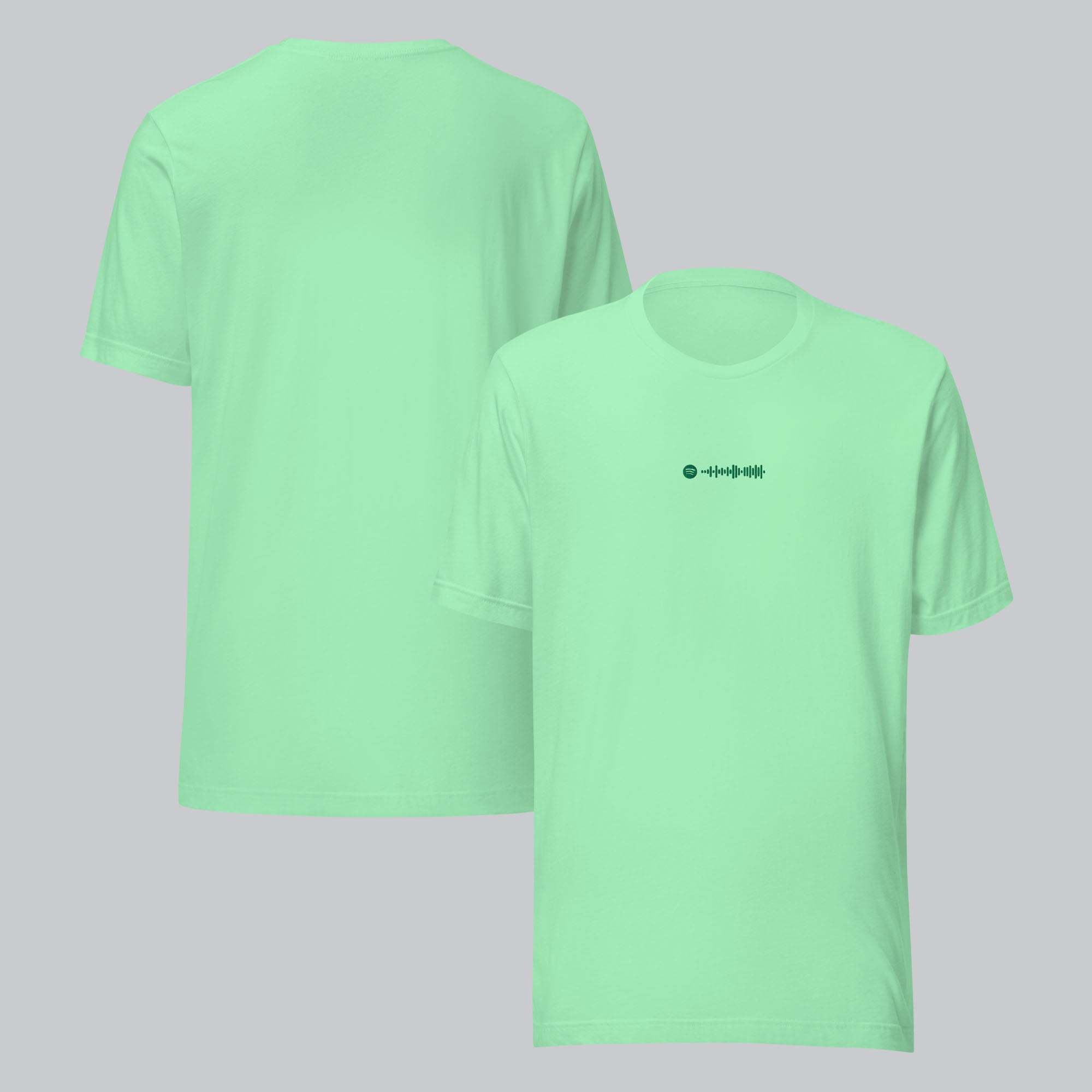 Mint unisex tshirt with custom music code