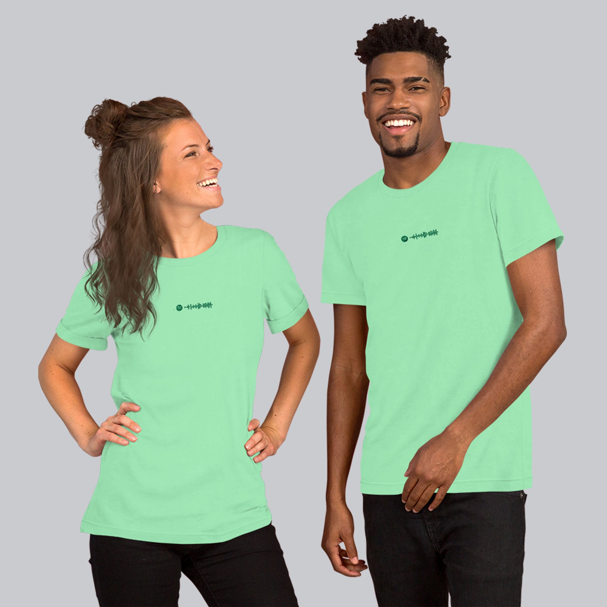 Mint unisex tshirt with custom music code