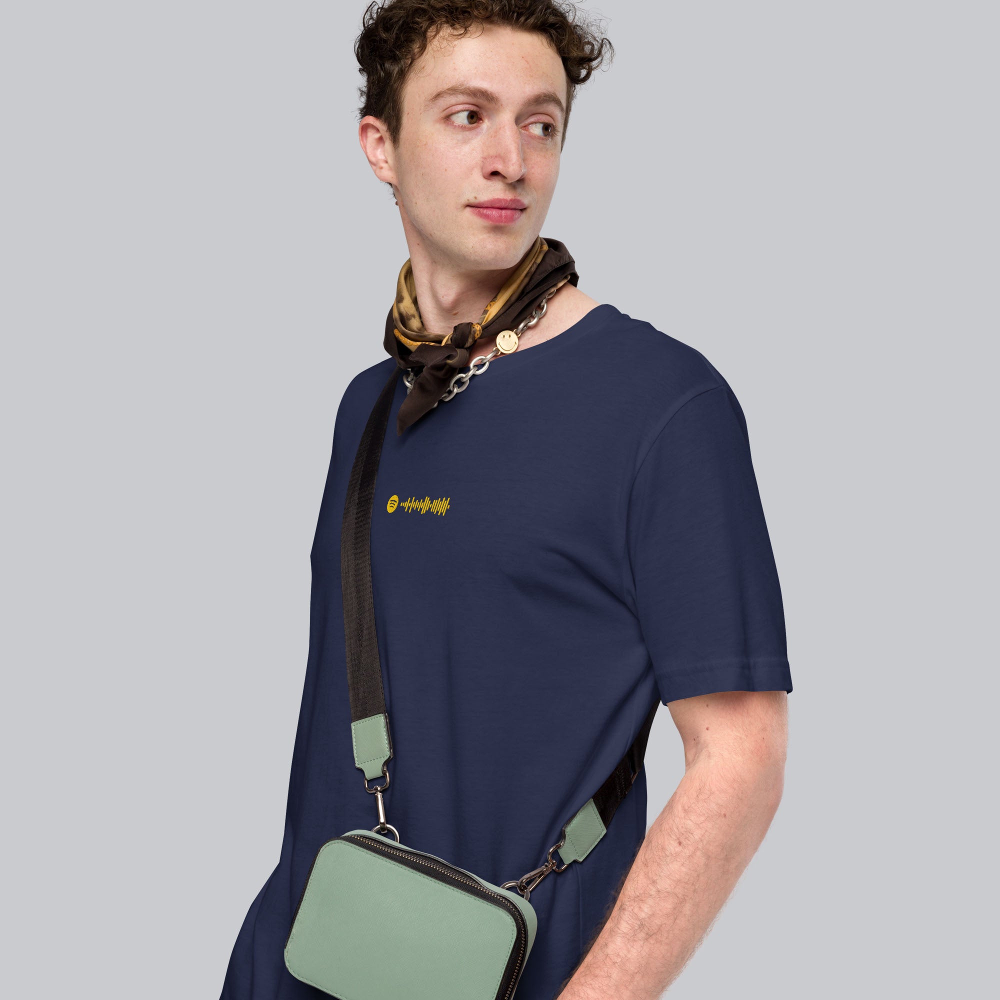 Navy unisex tshirt with custom music code