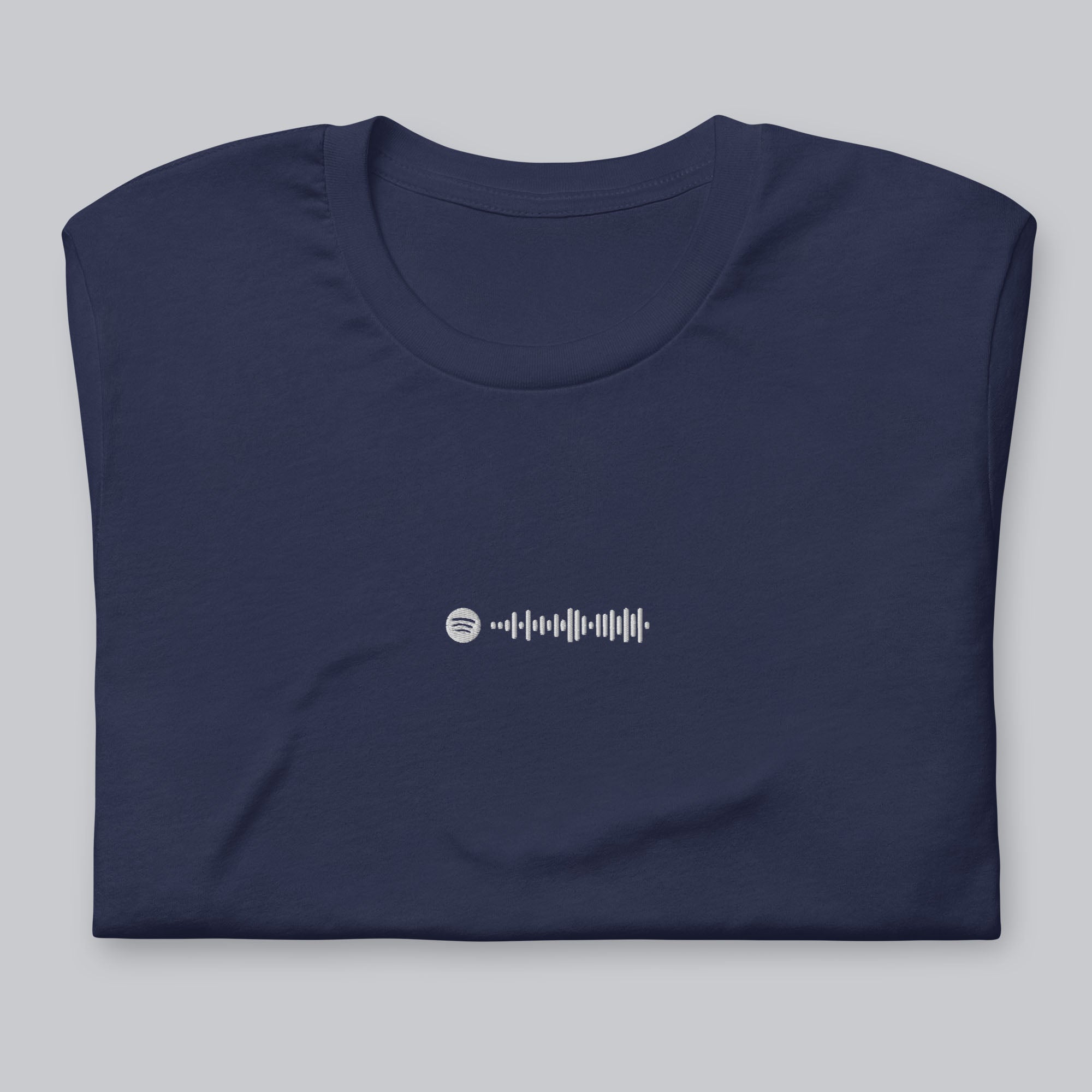 Navy unisex tshirt with custom music code