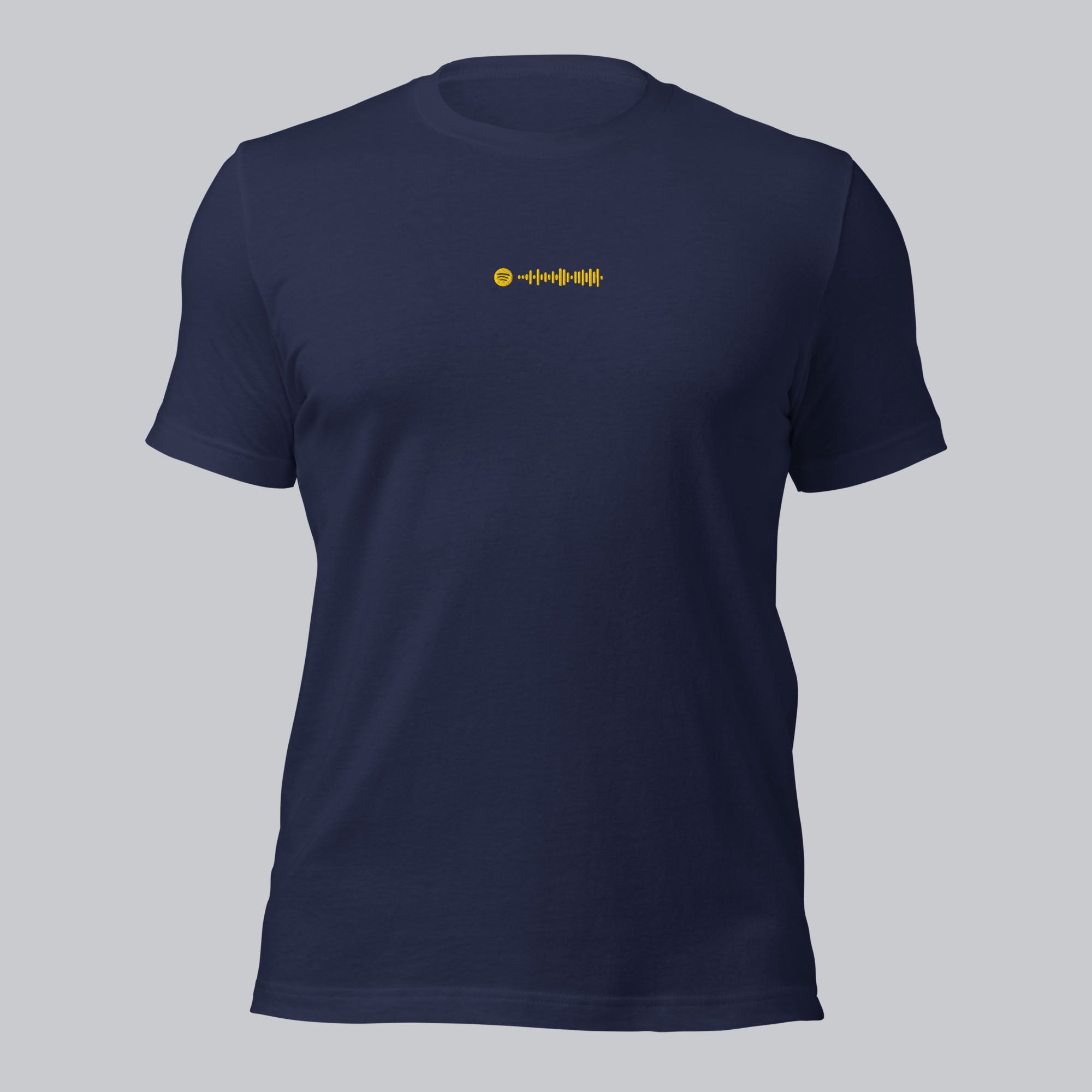 Navy unisex tshirt with custom music code