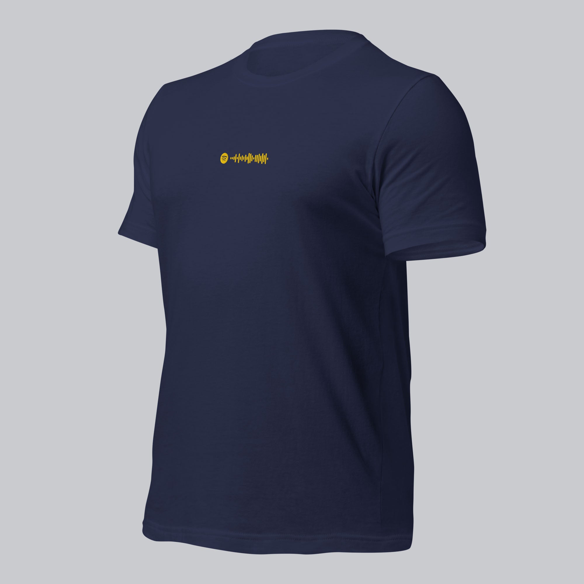 Navy unisex tshirt with custom music code
