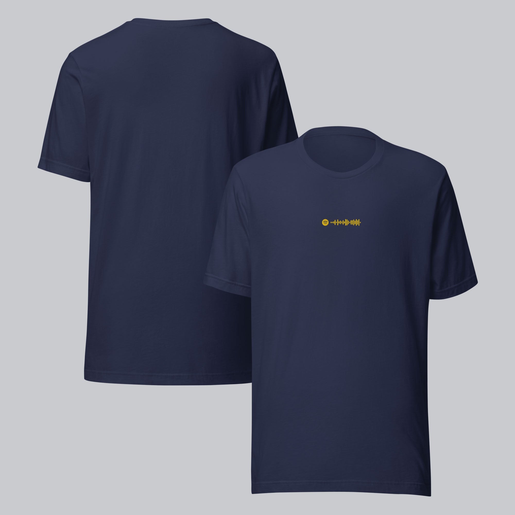 Navy unisex tshirt with custom music code
