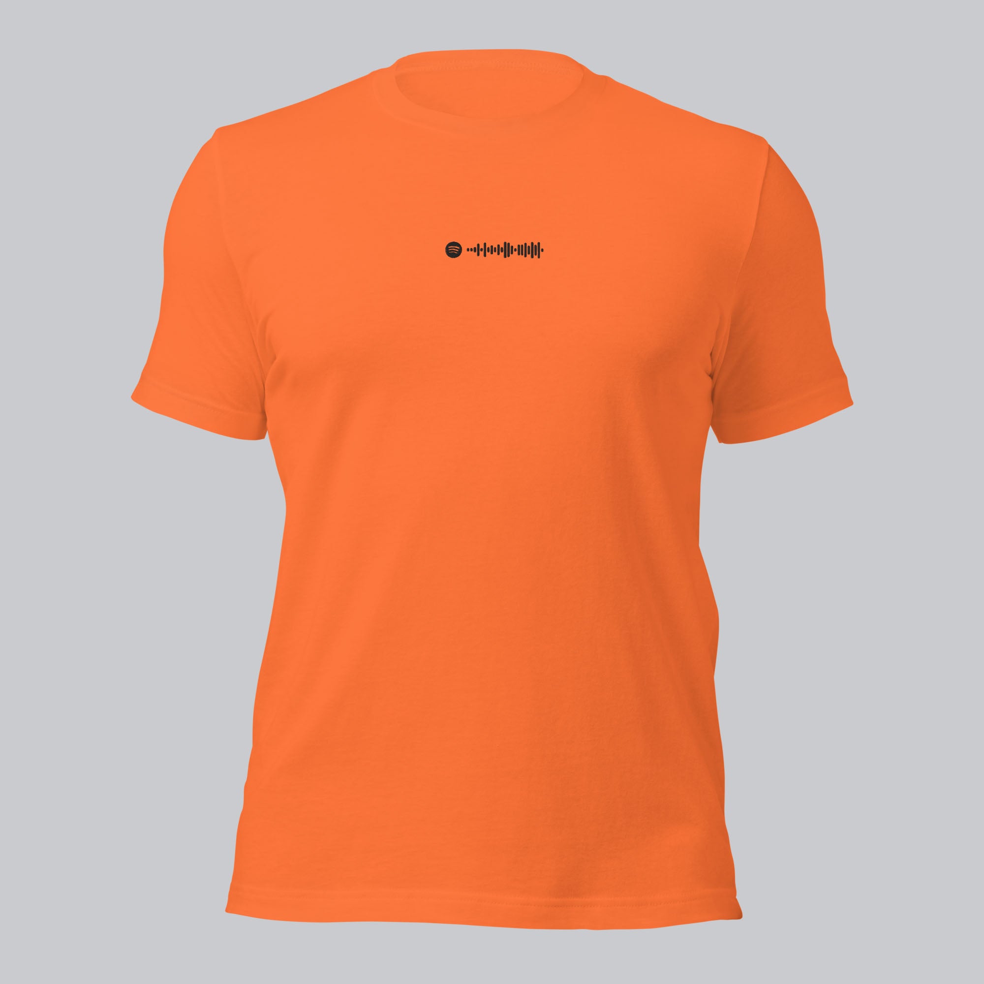 Orange Tshirt with embroidered custom music code