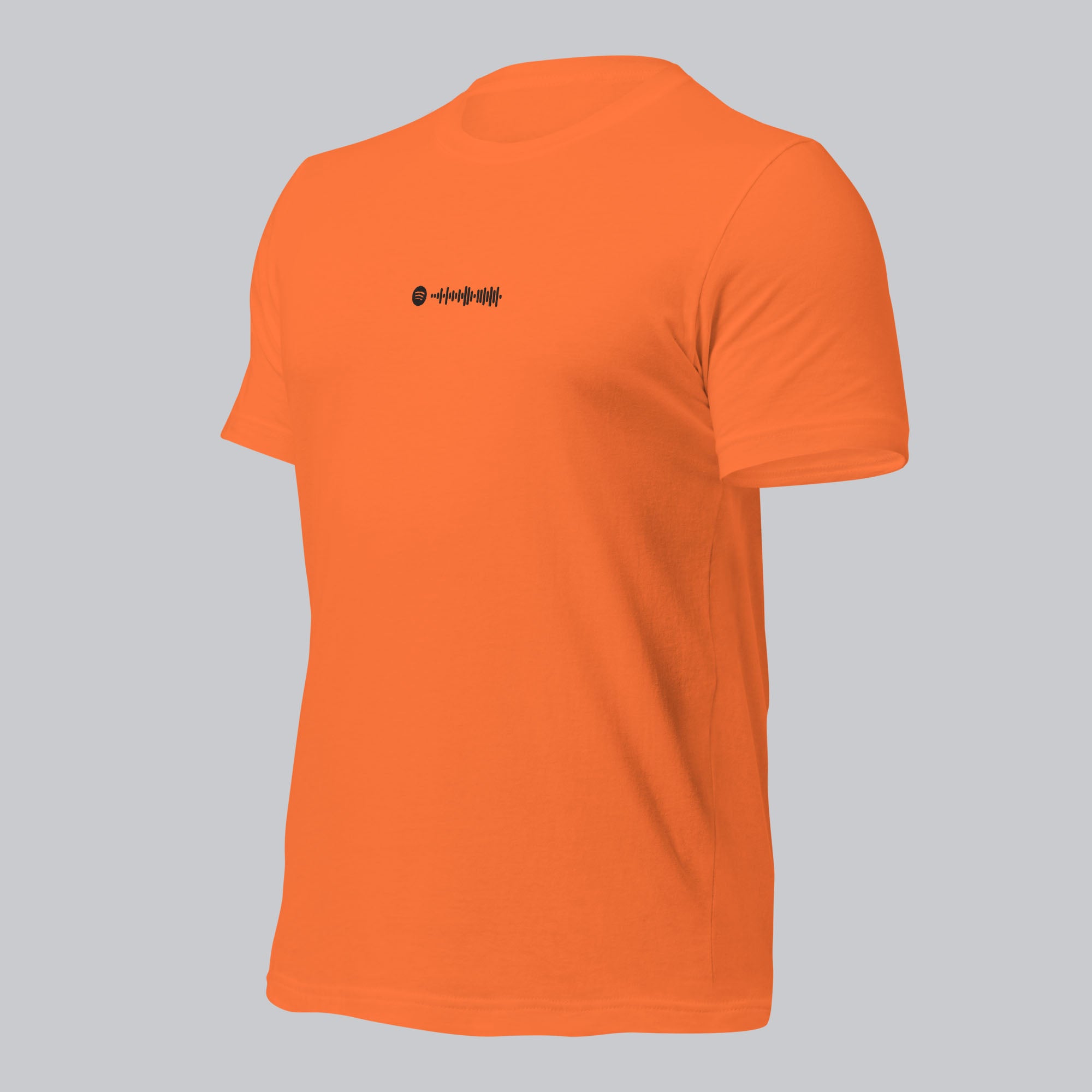 Orange Tshirt with embroidered custom music code