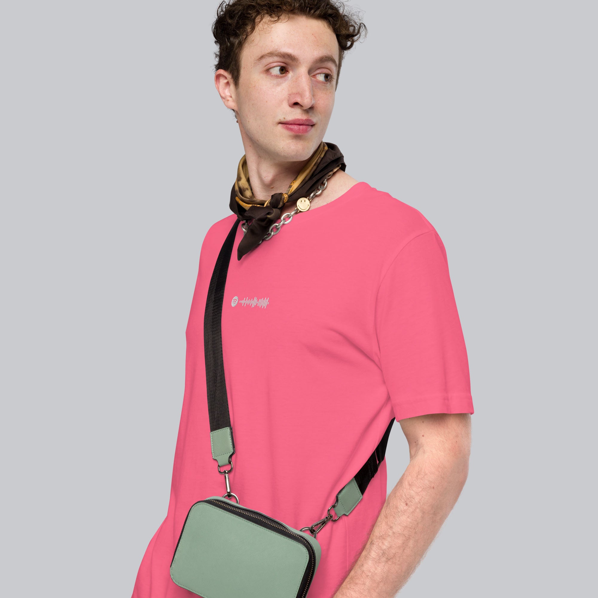 Pink Tshirt with embroidered custom music code