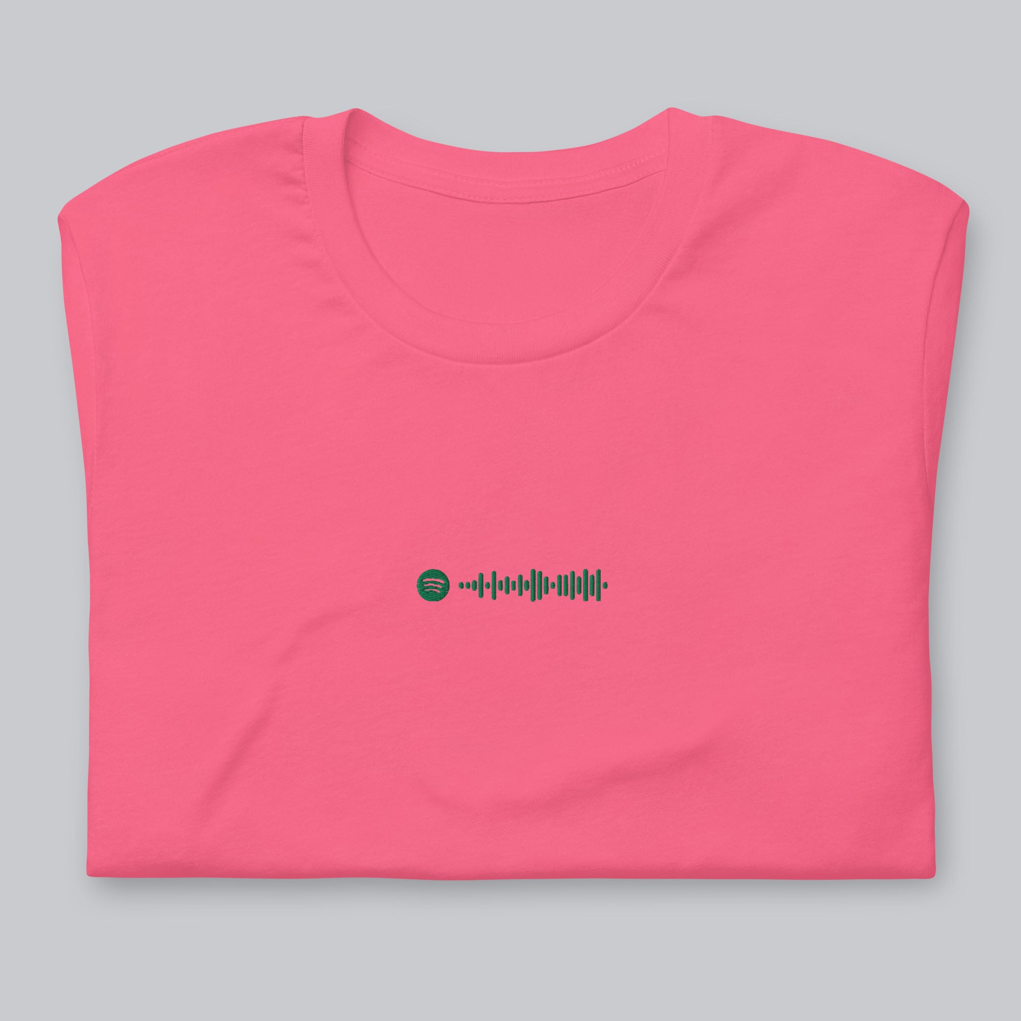 Pink Tshirt with embroidered custom music code