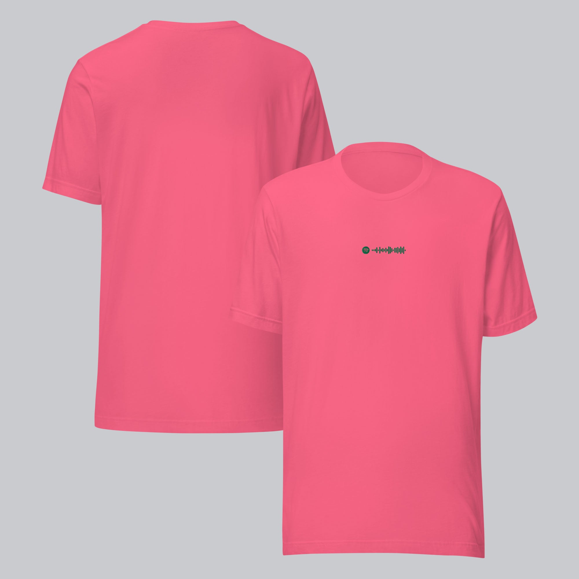 Pink Tshirt with embroidered custom music code