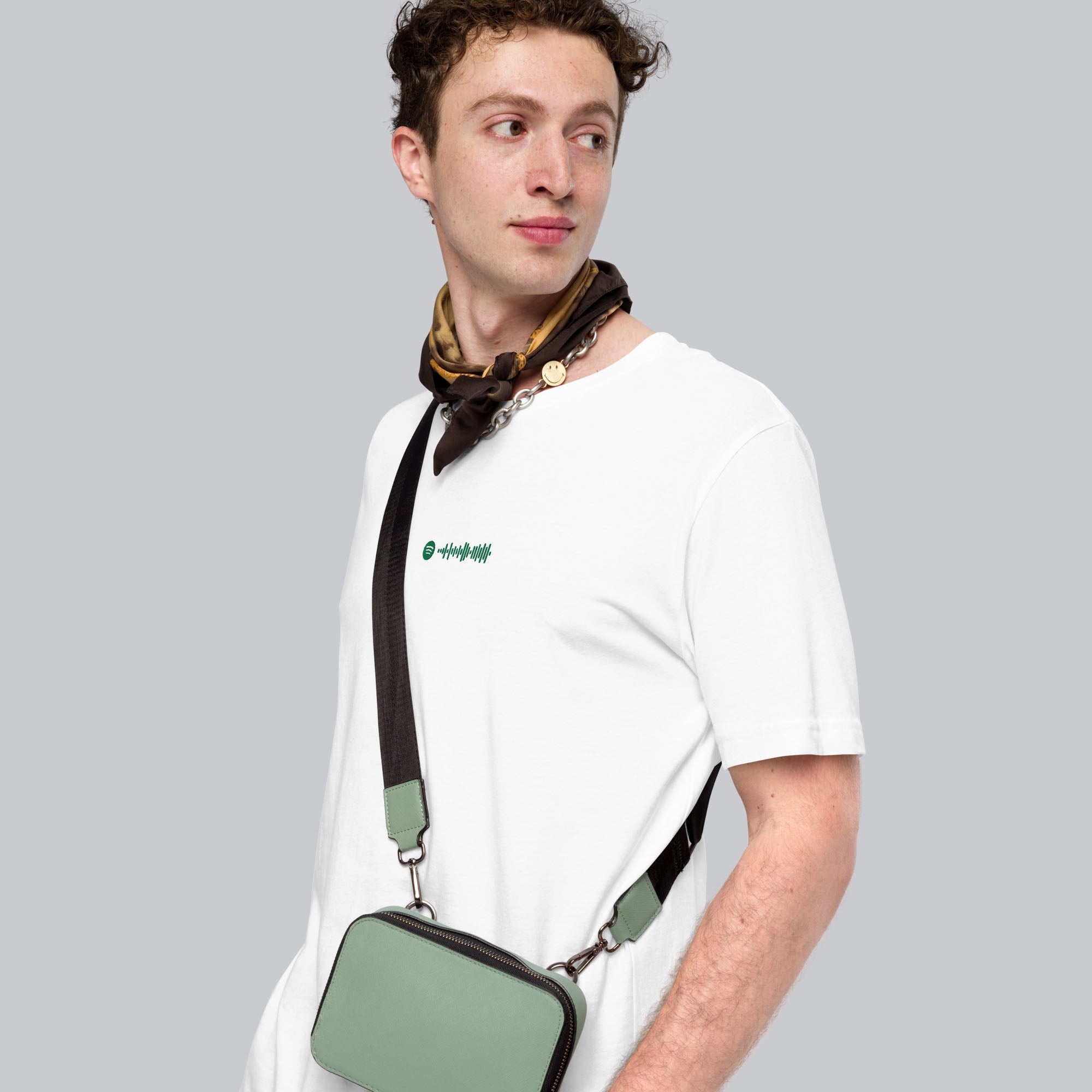 White unisex tshirt with custom music code