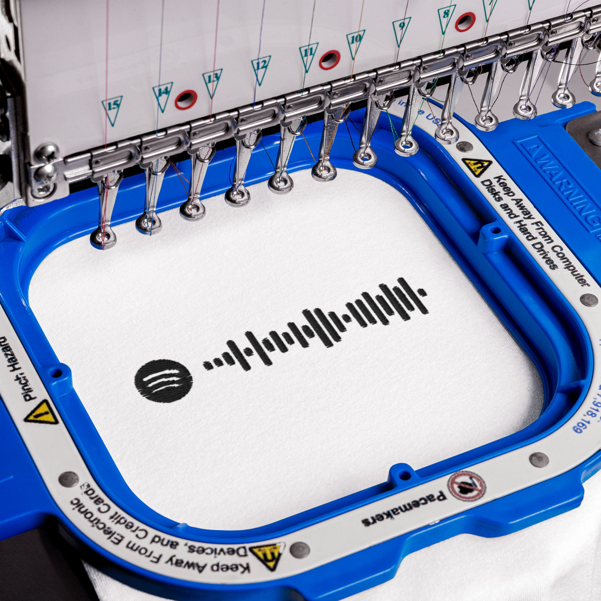 White unisex tshirt with custom music code