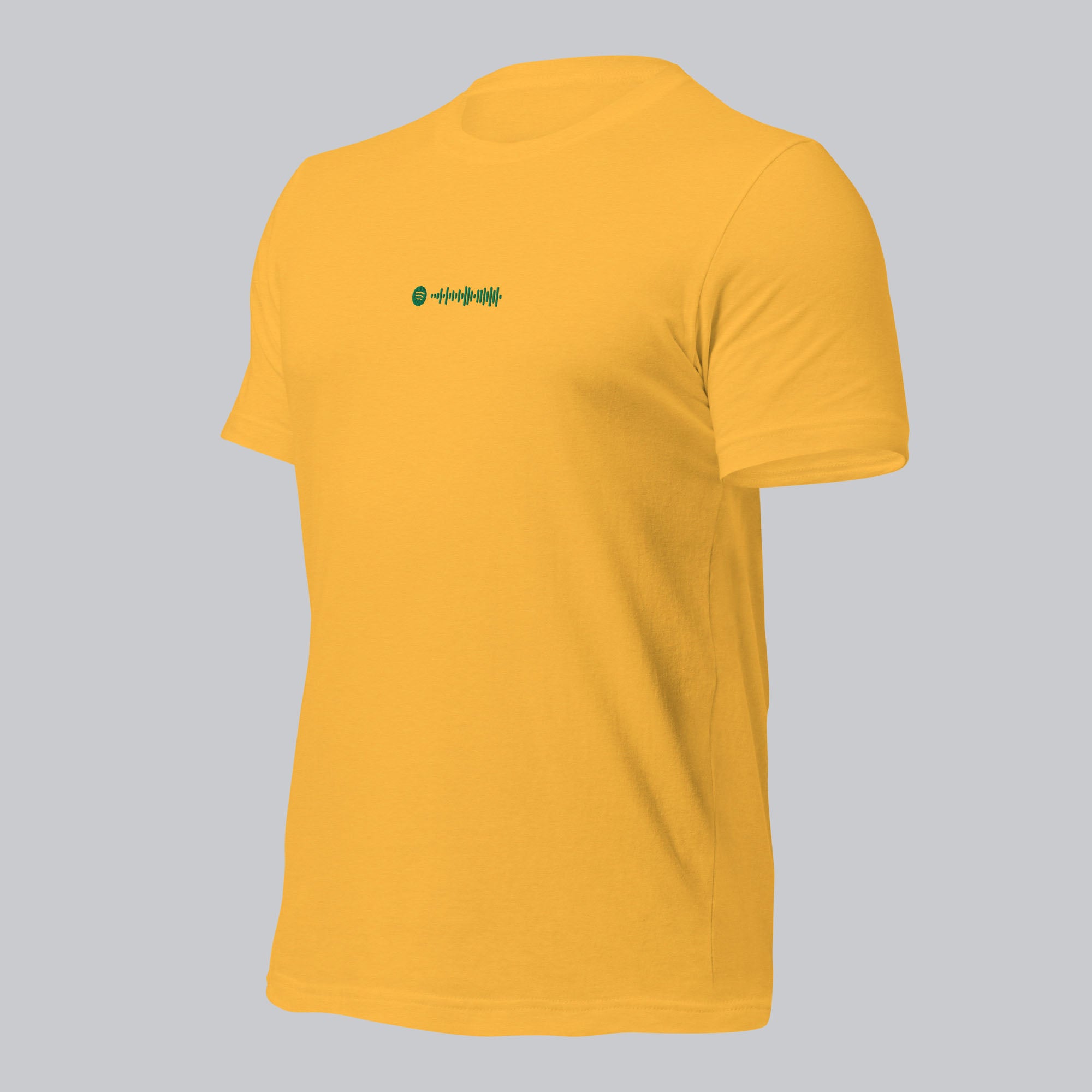 Yellow Tshirt with embroidered custom music code