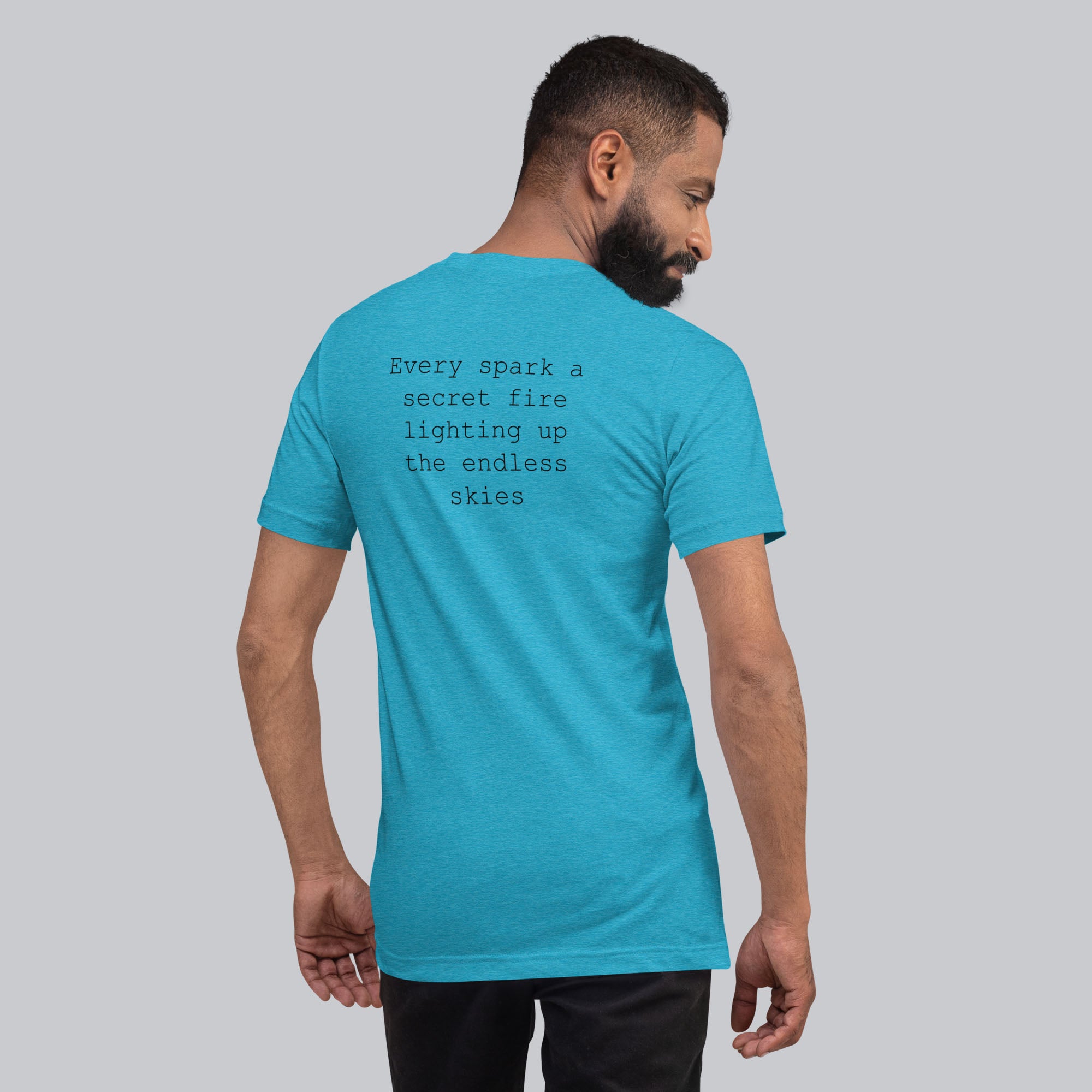 Aqua Tshirt with printed custom music code and text