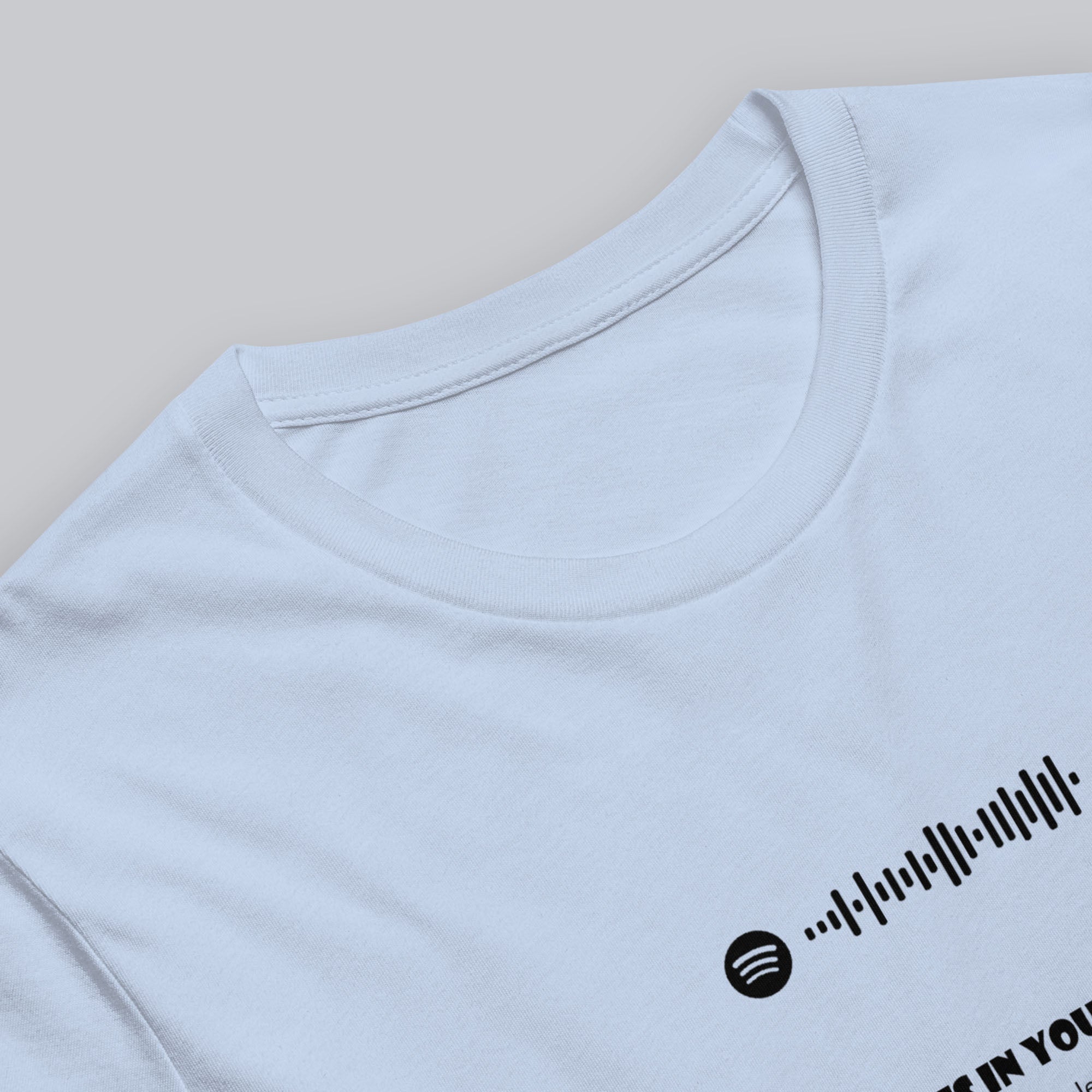 Baby blue Tshirt with printed custom music code and text