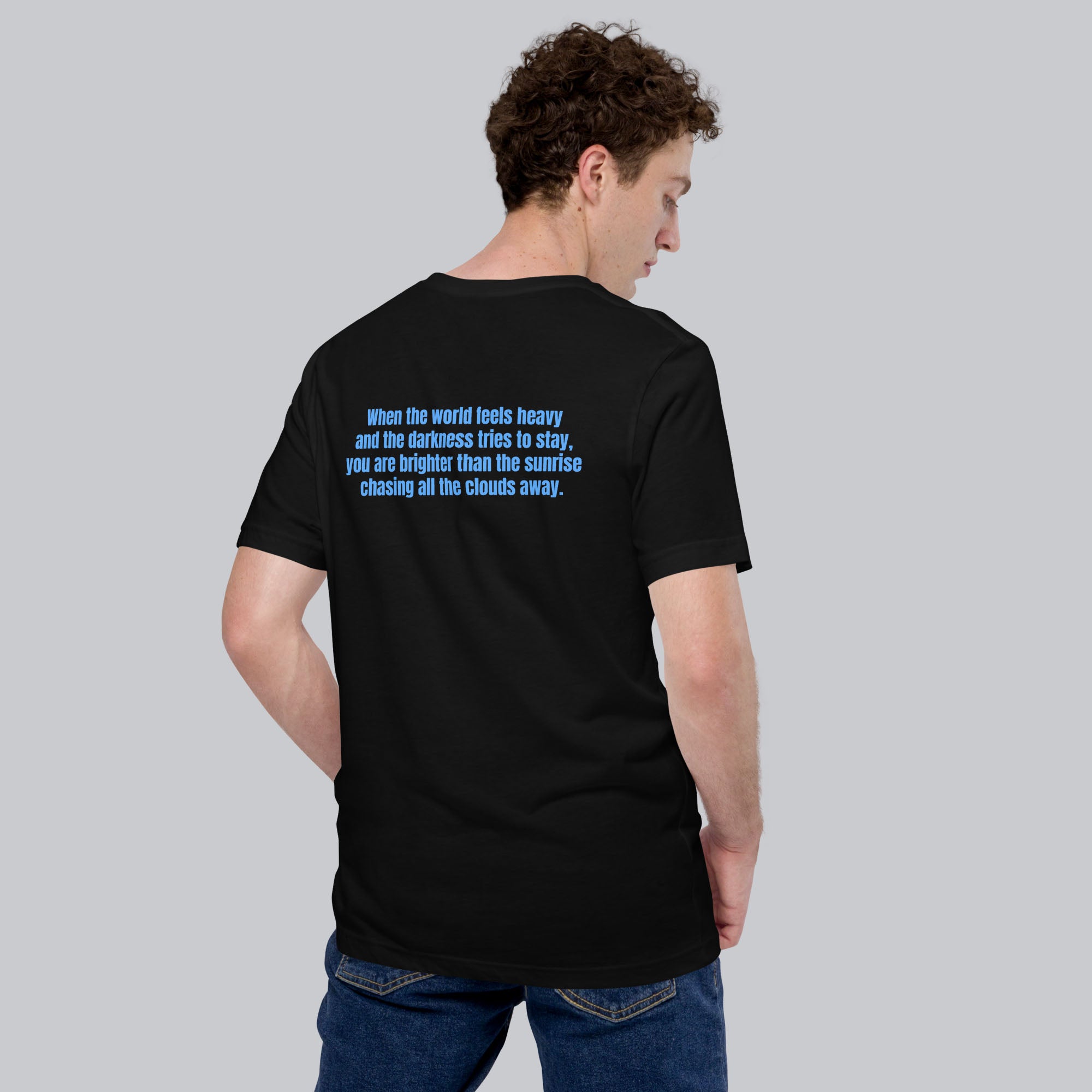 Black Tshirt with printed custom music code and text