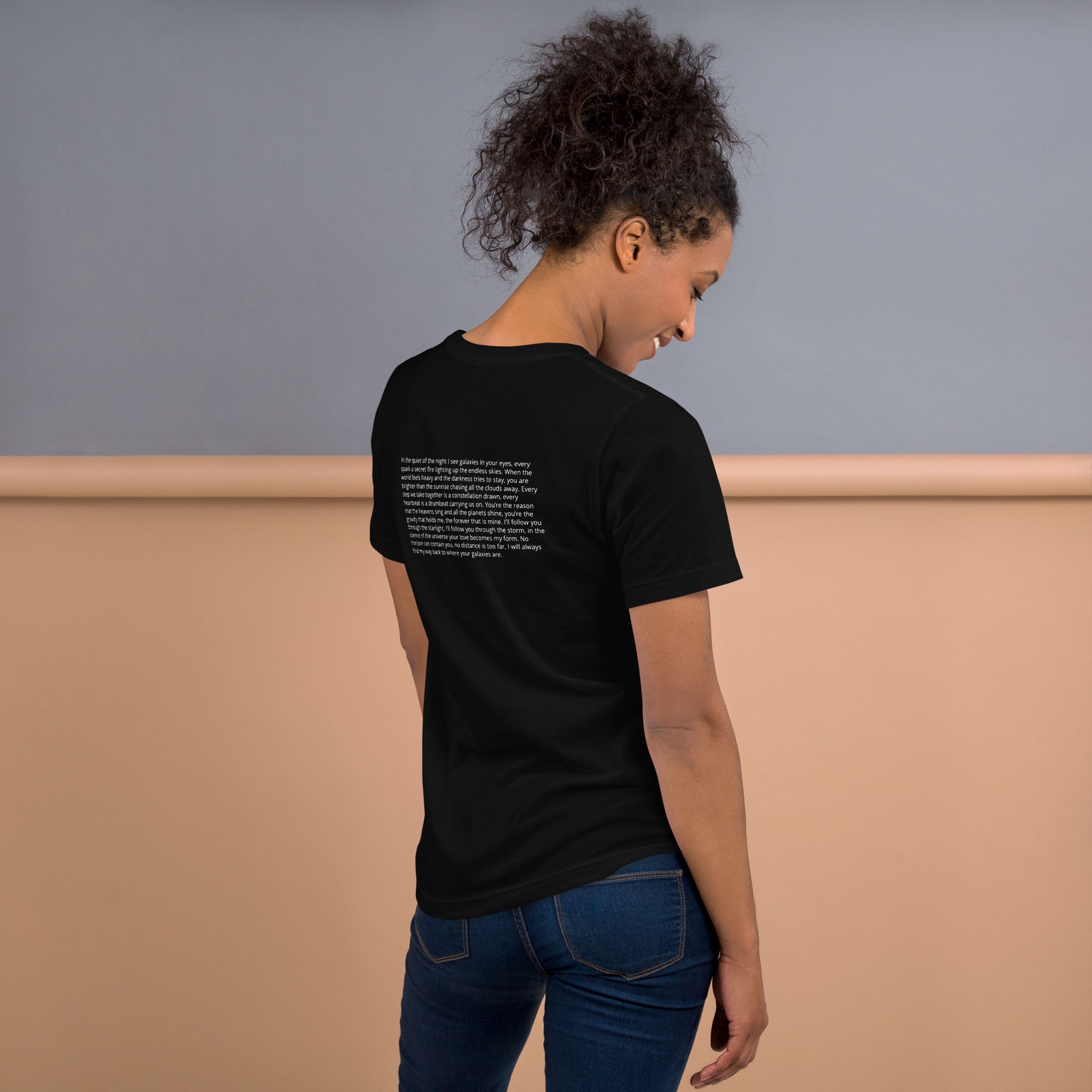 Black Tshirt with printed custom music code and text