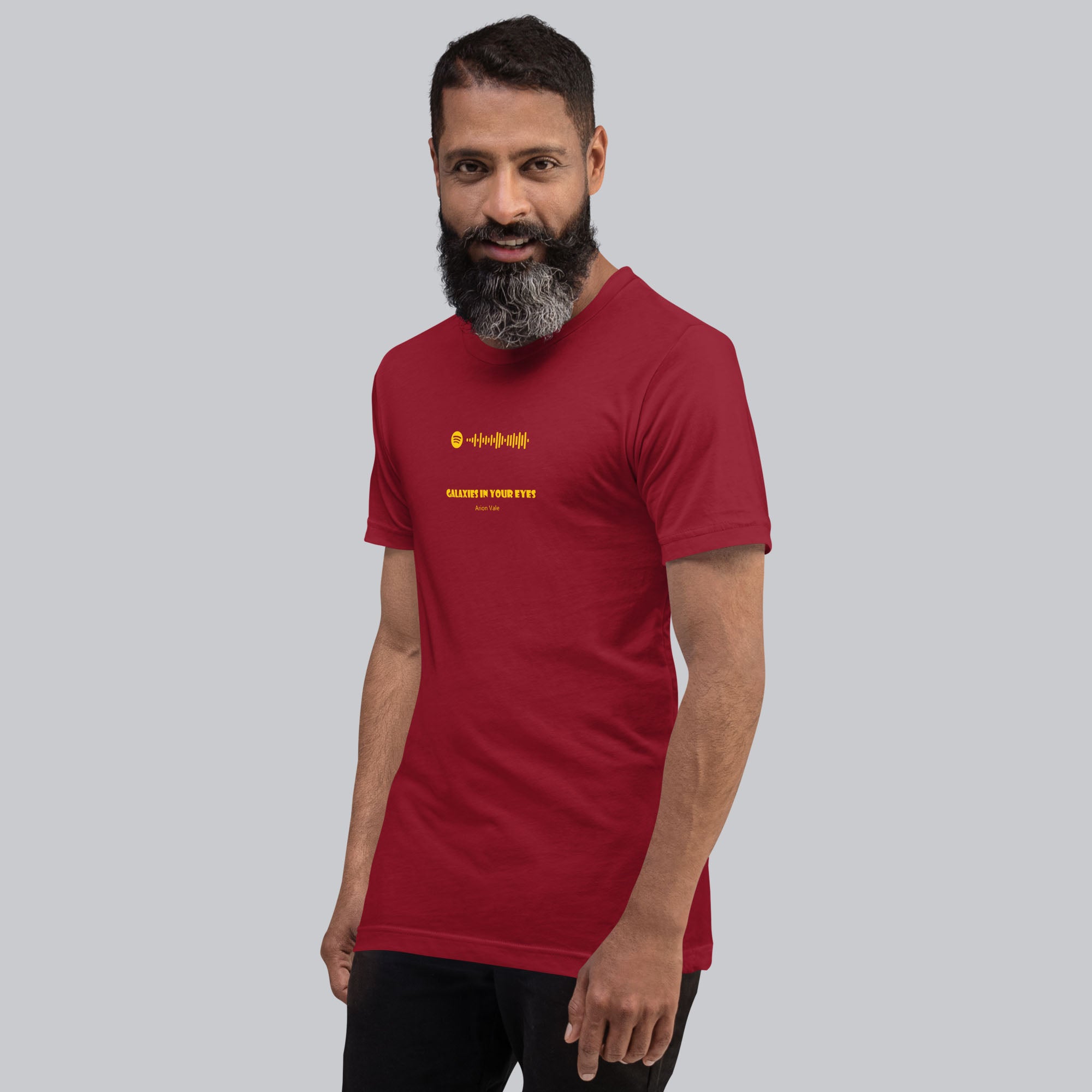 Bordeaux Tshirt with printed custom music code and text