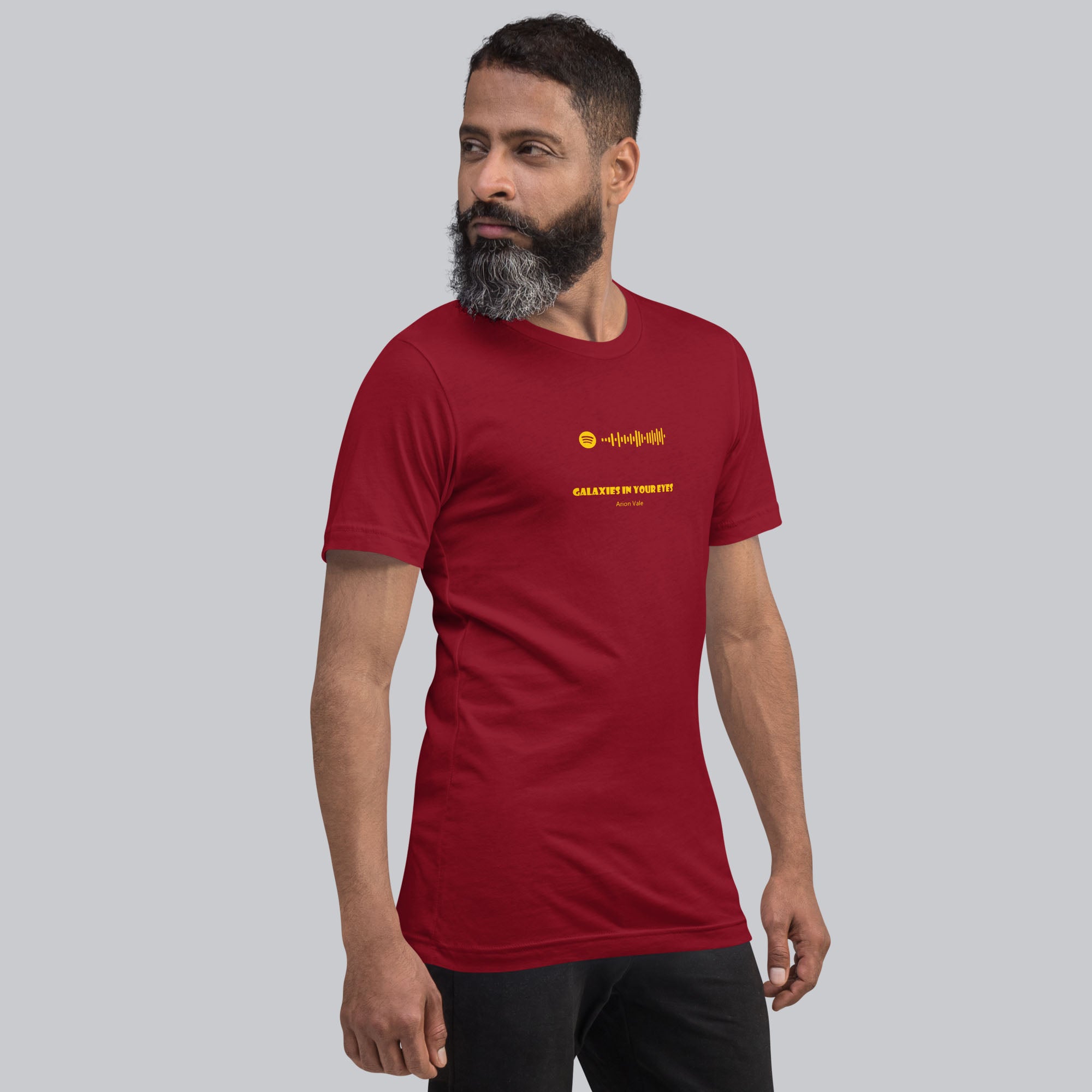 Bordeaux Tshirt with printed custom music code and text