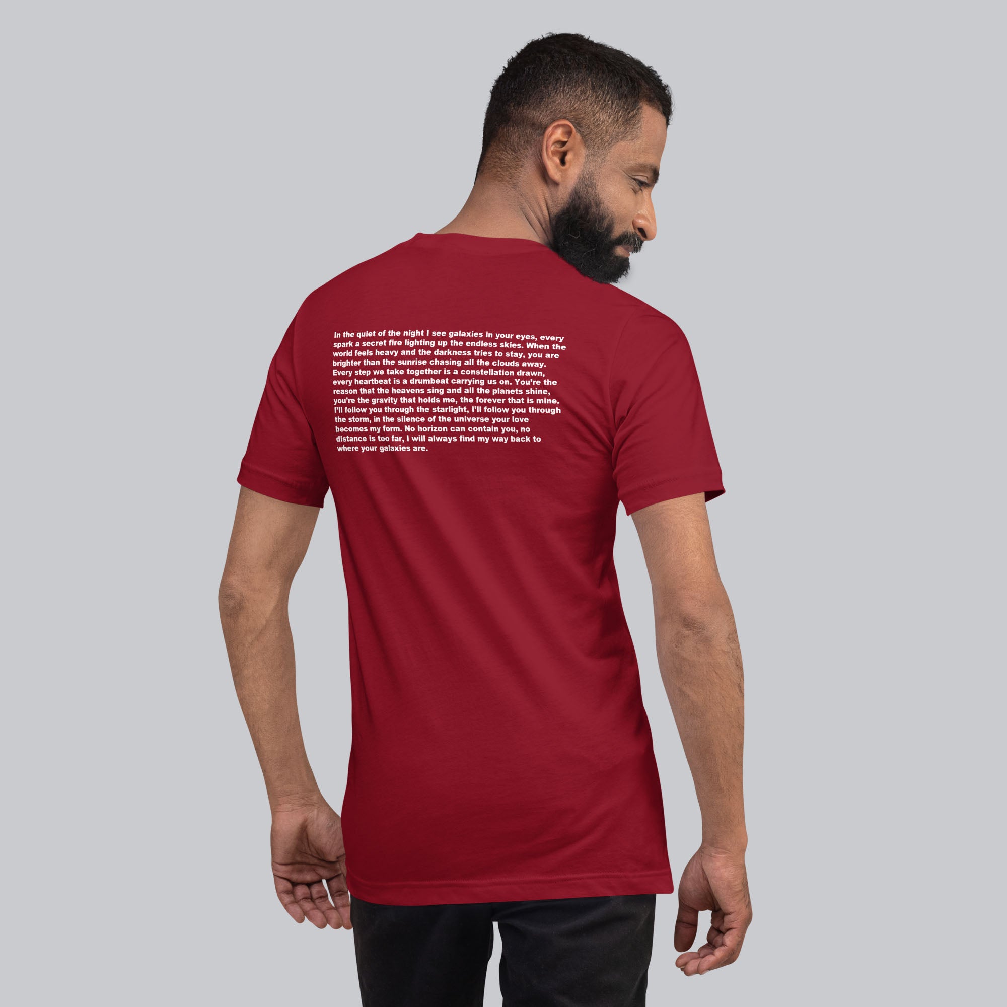 Bordeaux Tshirt with printed custom music code and text