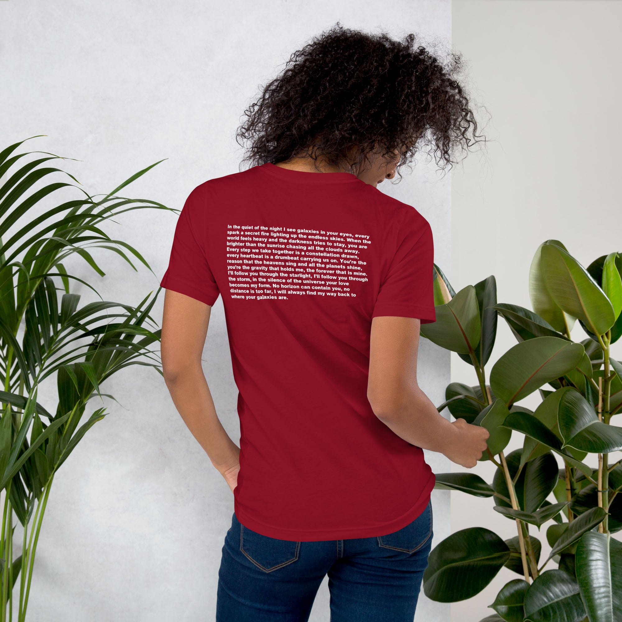 Bordeaux Tshirt with printed custom music code and text