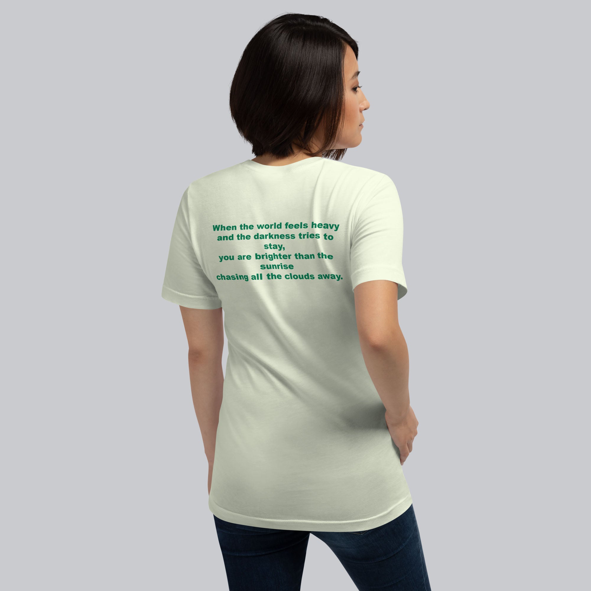 Light yellow Tshirt with printed custom music code and text