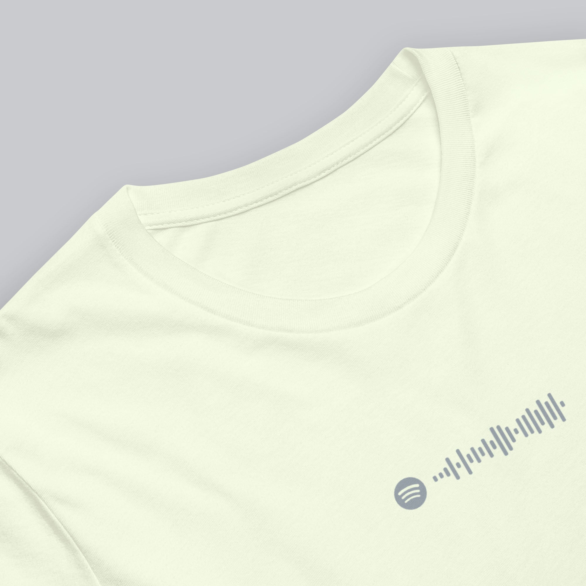 Light yellow Tshirt with printed custom music code and text