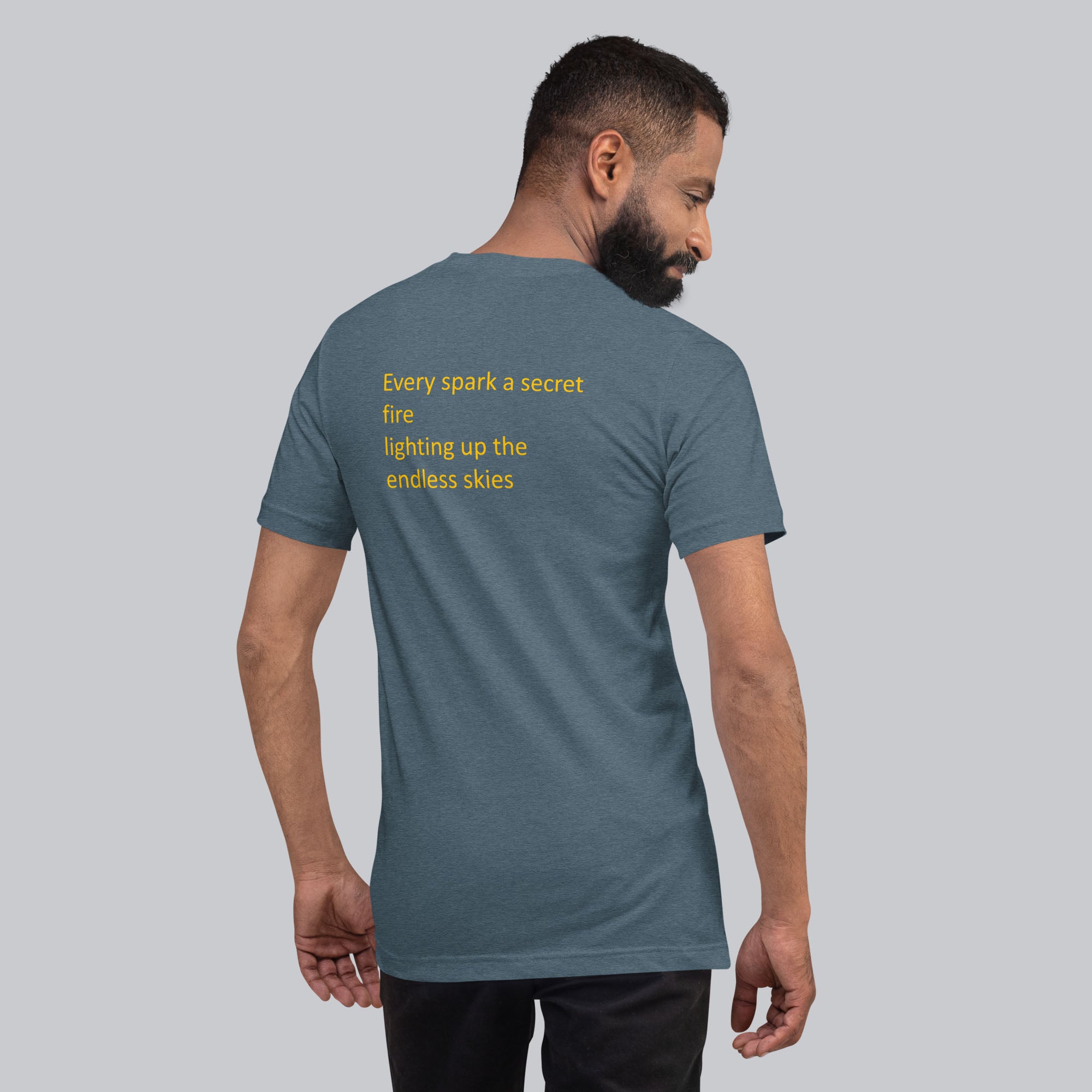 Dark grey Tshirt with printed custom music code and text