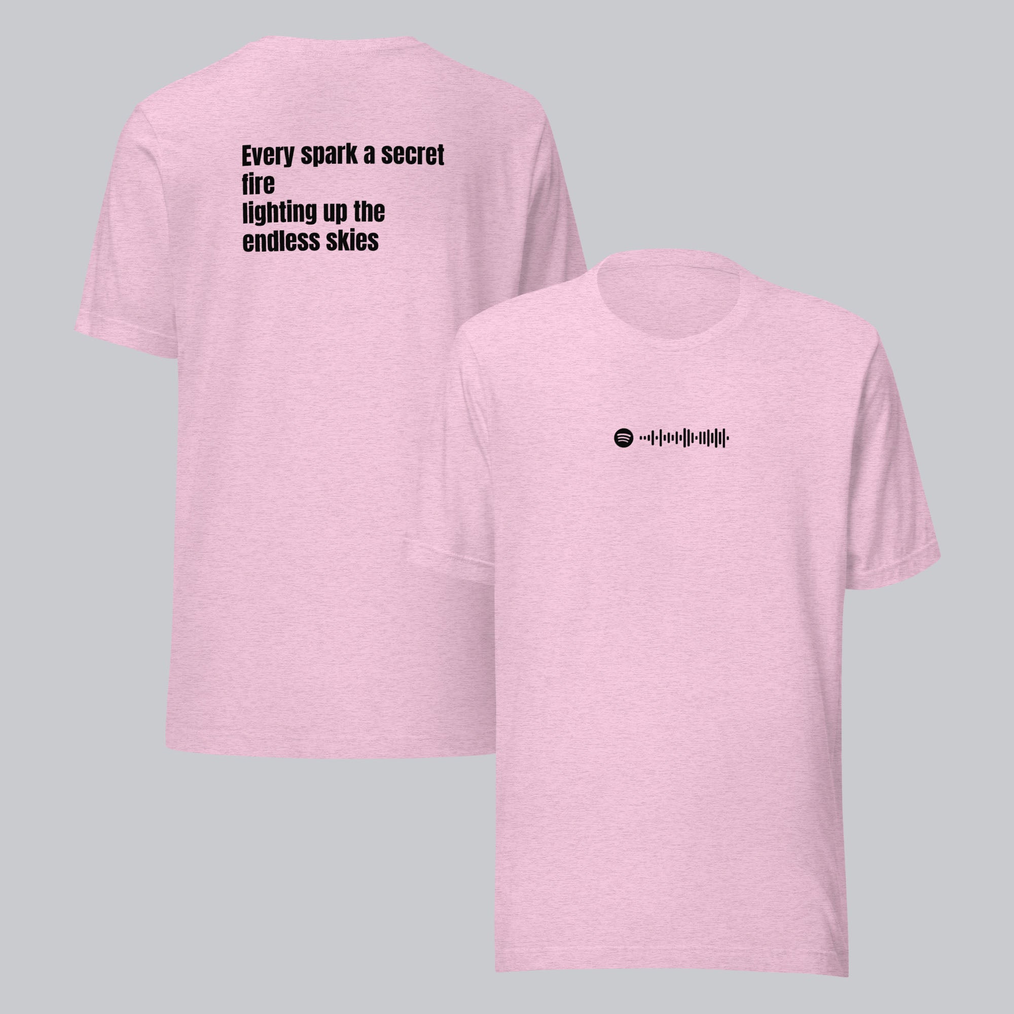 Lilac Tshirt with printed custom music code and text