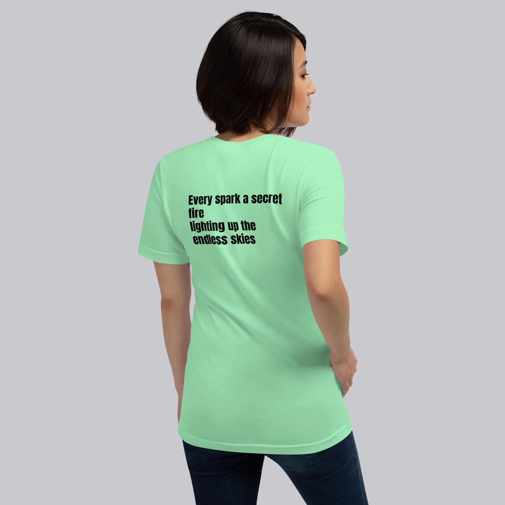 Mint Tshirt with printed custom music code and text