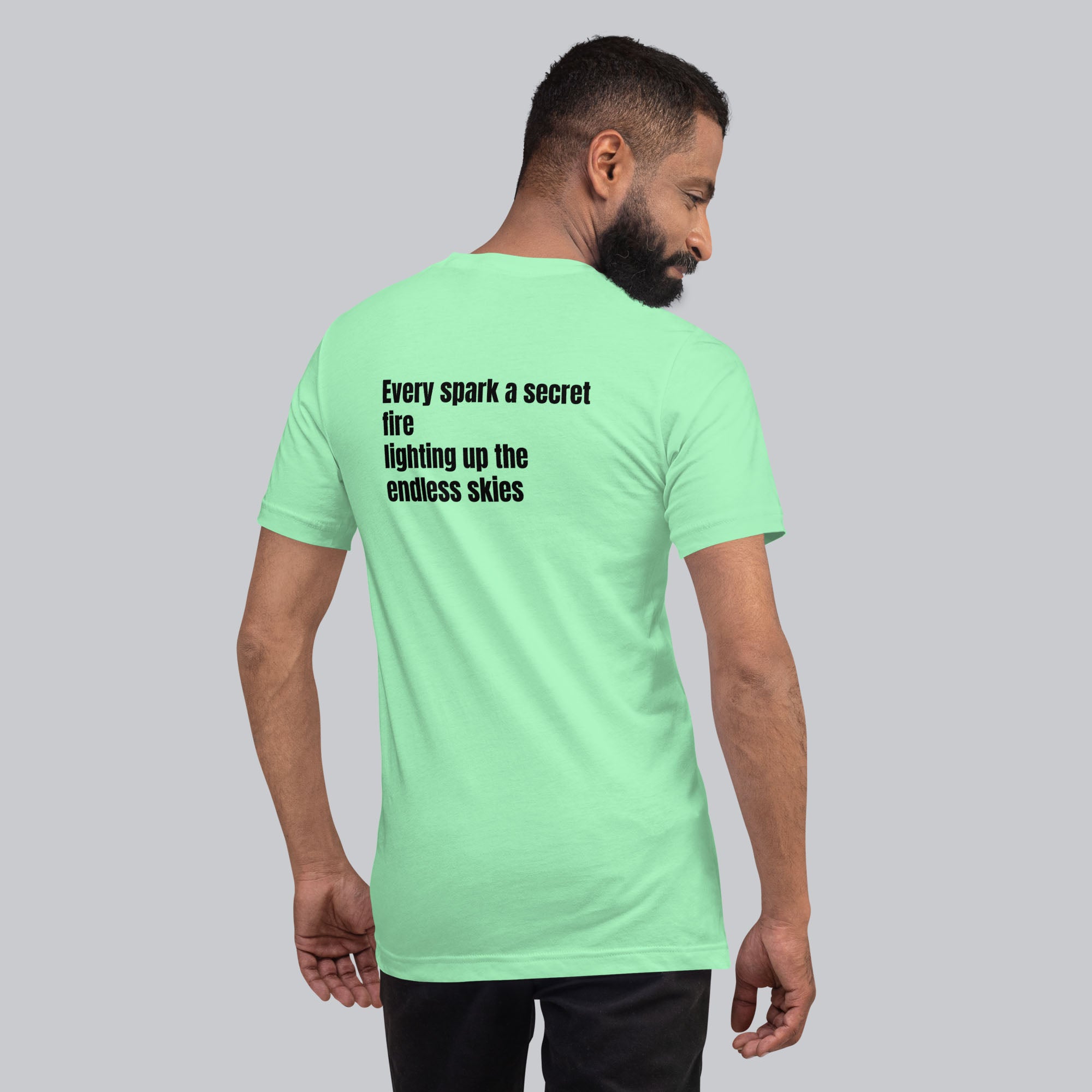 Mint Tshirt with printed custom music code and text