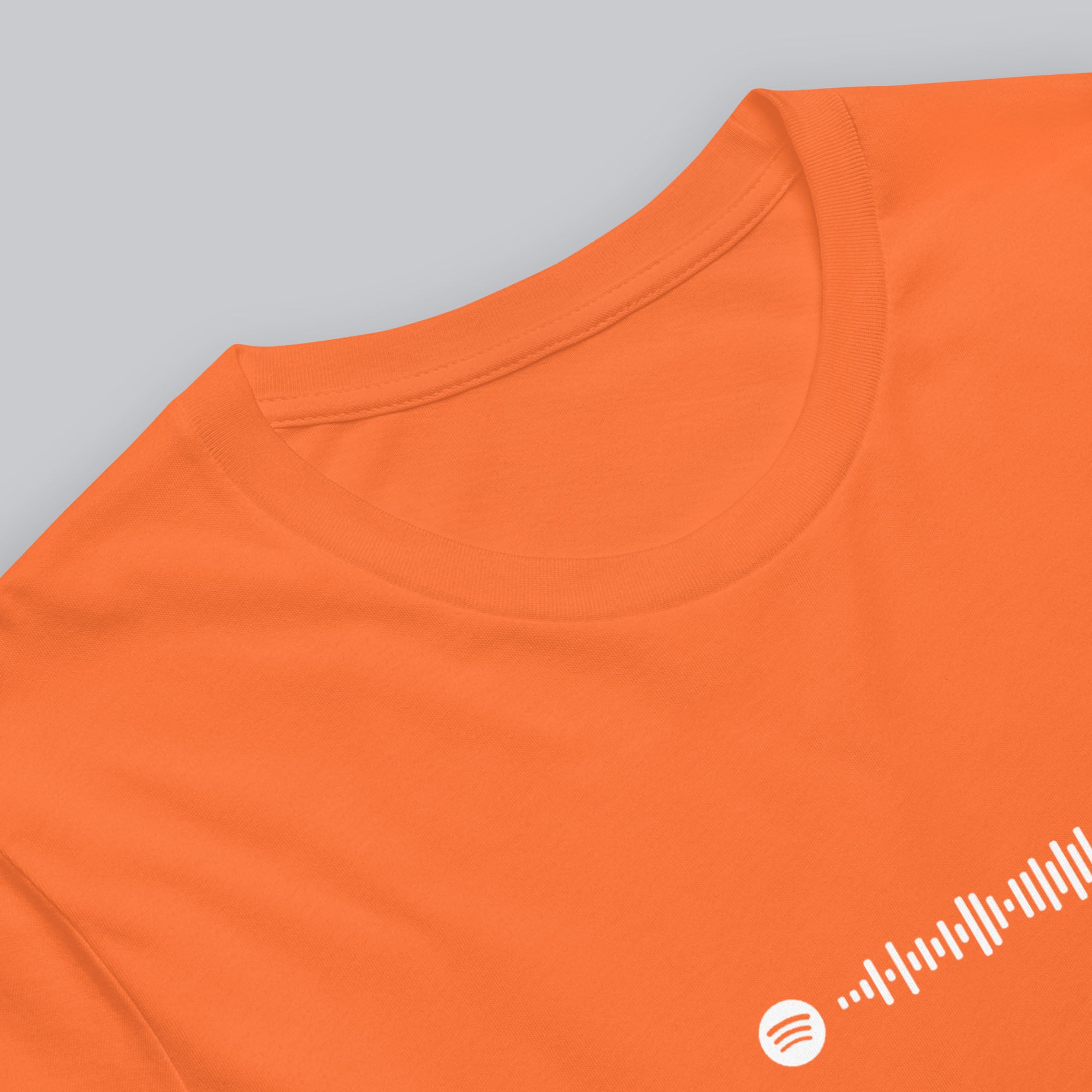 Orange Tshirt with printed custom music code and text