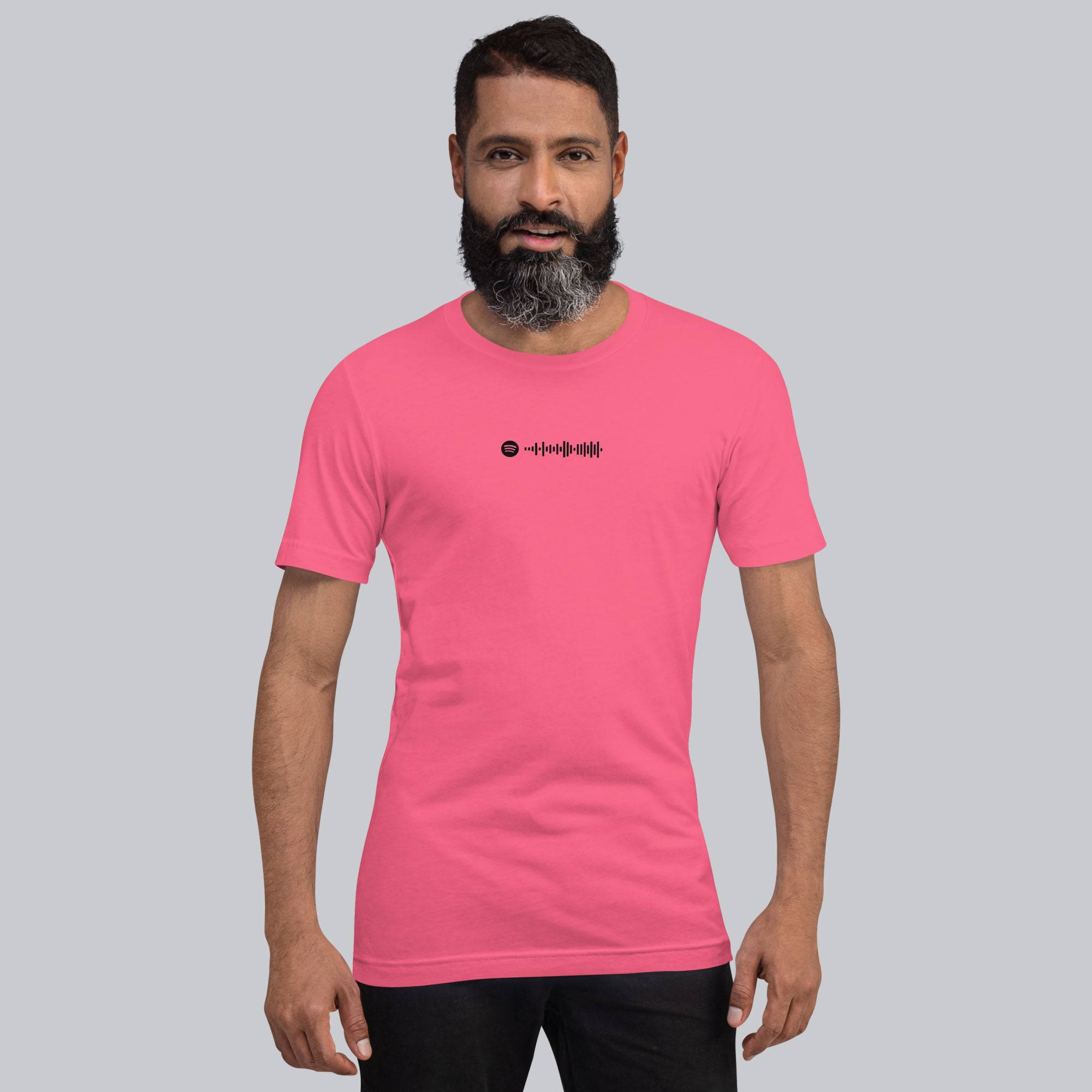 Pink Tshirt with printed custom music code and text