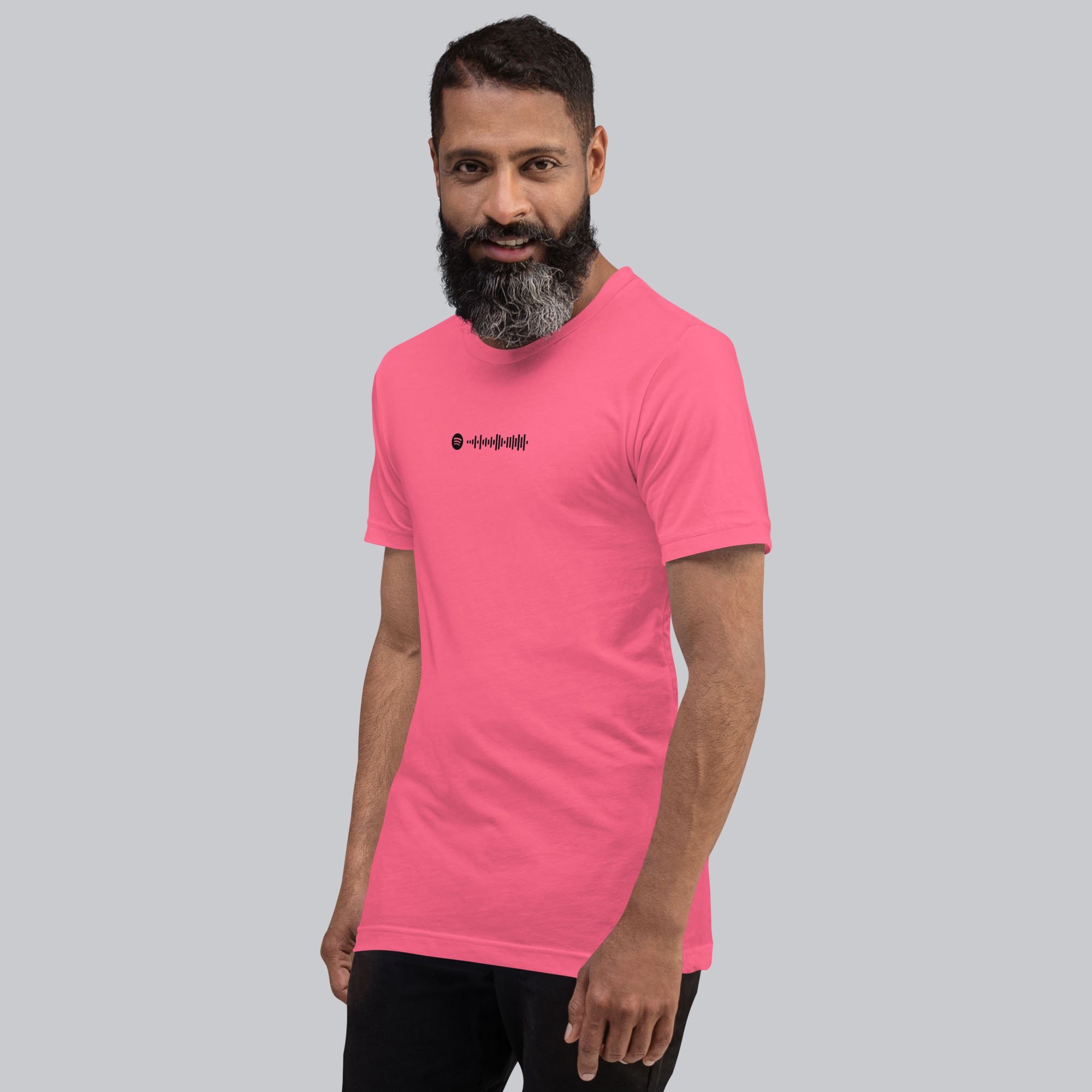 Pink Tshirt with printed custom music code and text