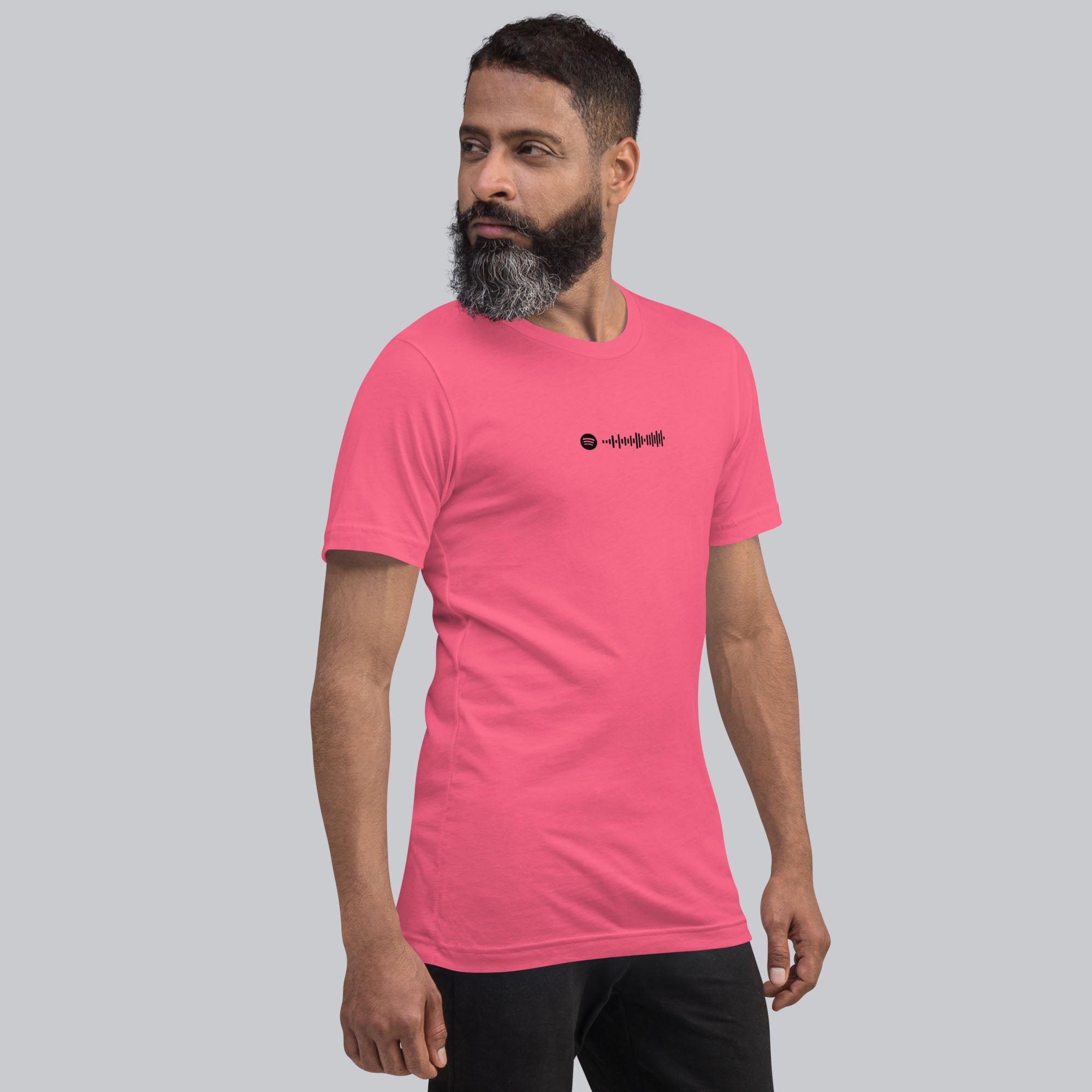 Pink Tshirt with printed custom music code and text