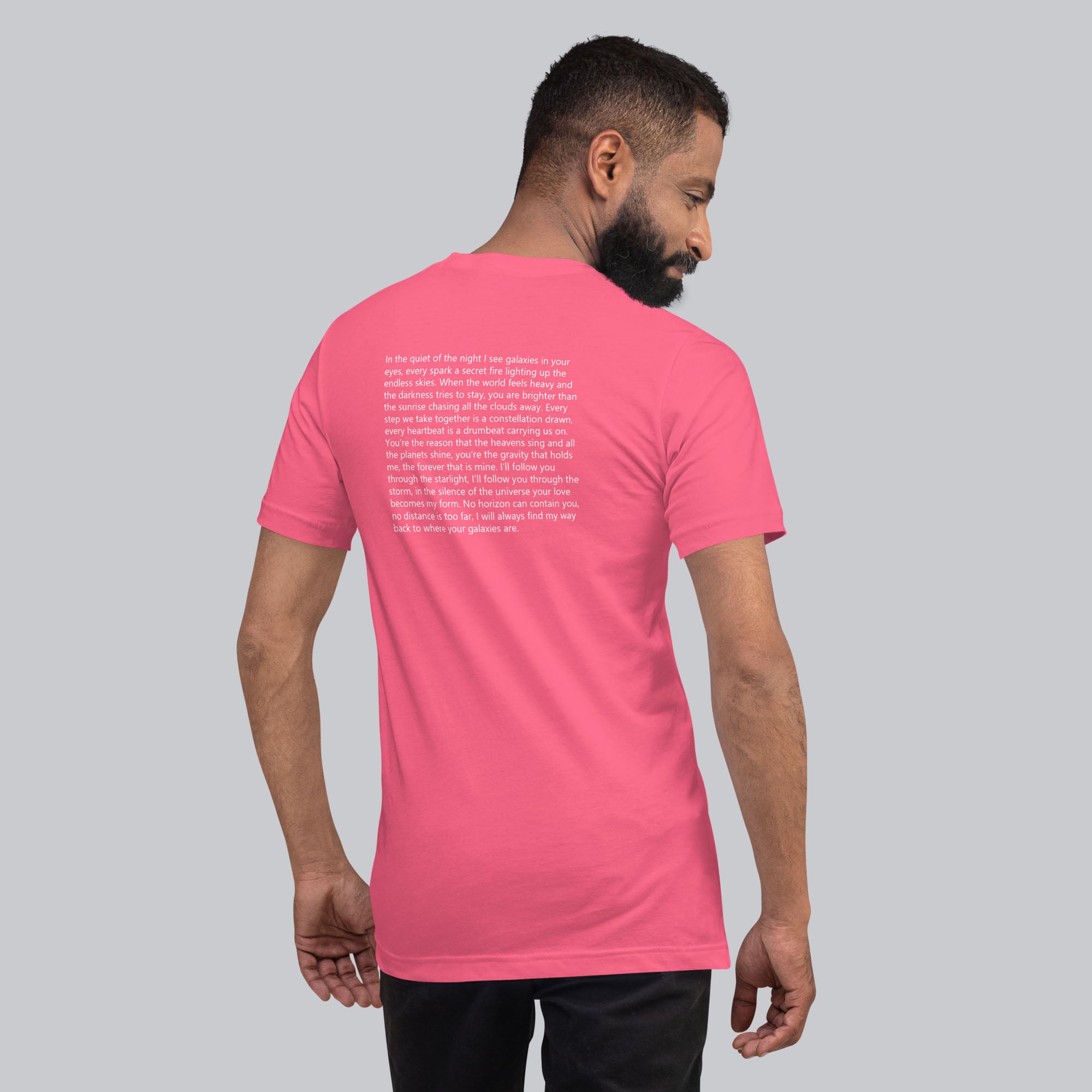 Pink Tshirt with printed custom music code and text