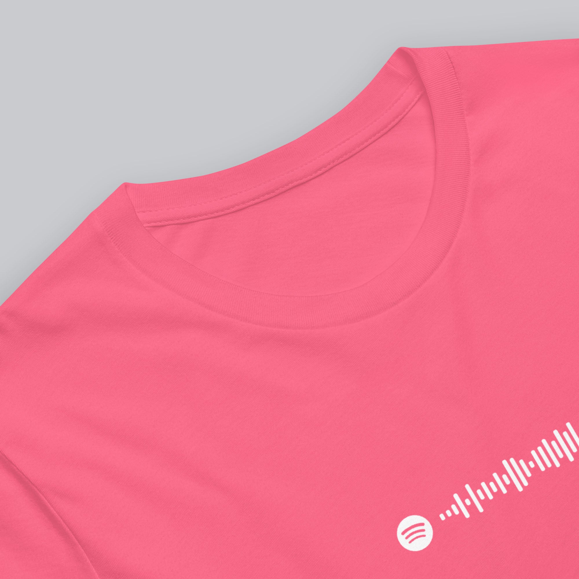 Pink Tshirt with printed custom music code and text