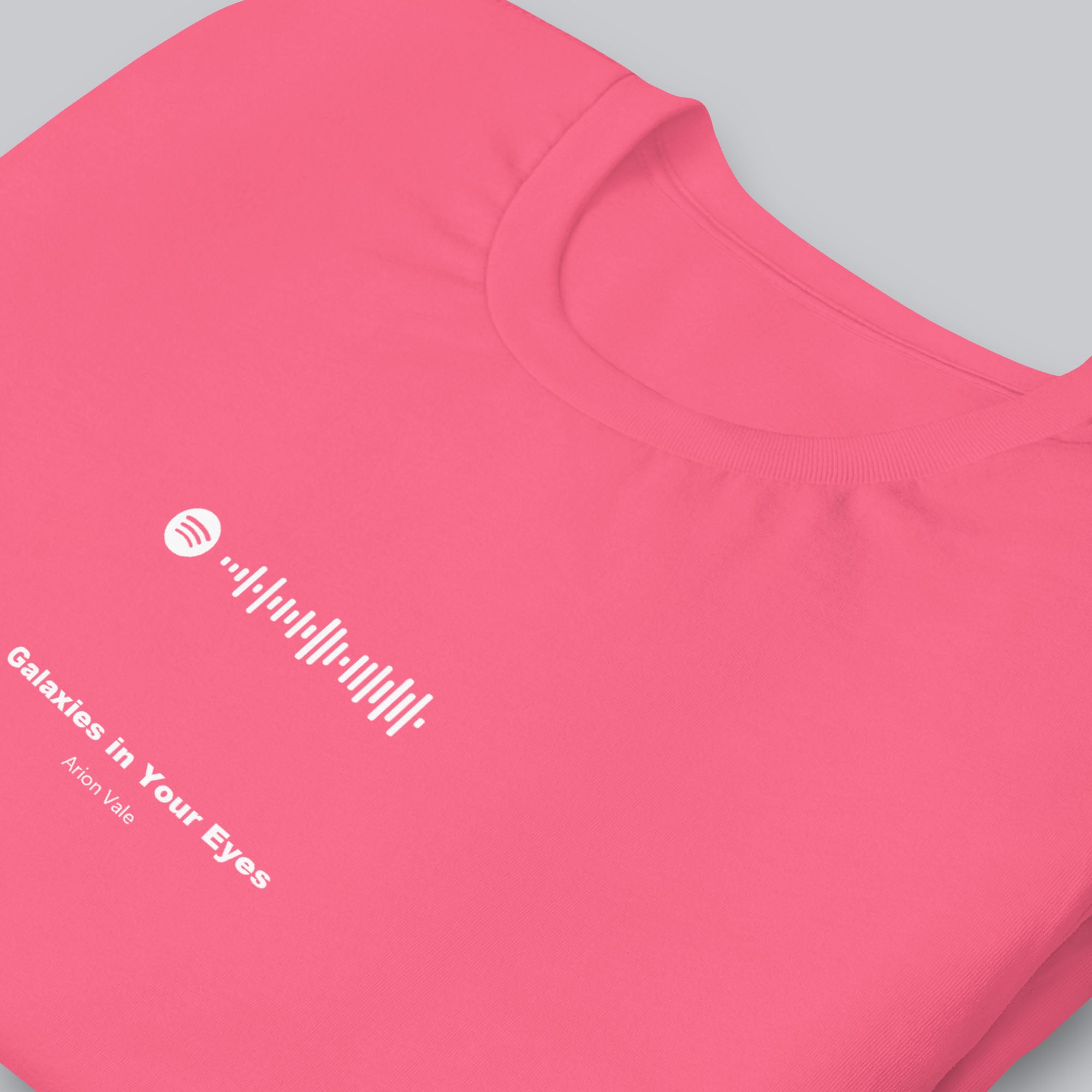 Pink Tshirt with printed custom music code and text