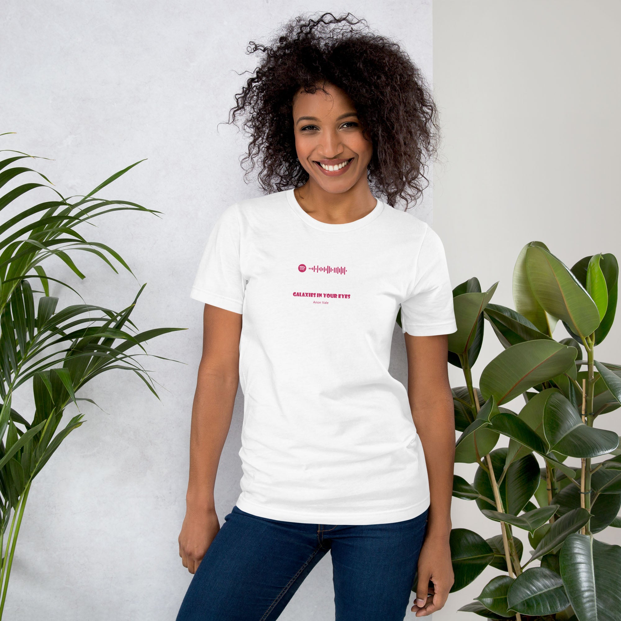 White Tshirt with printed custom music code and text