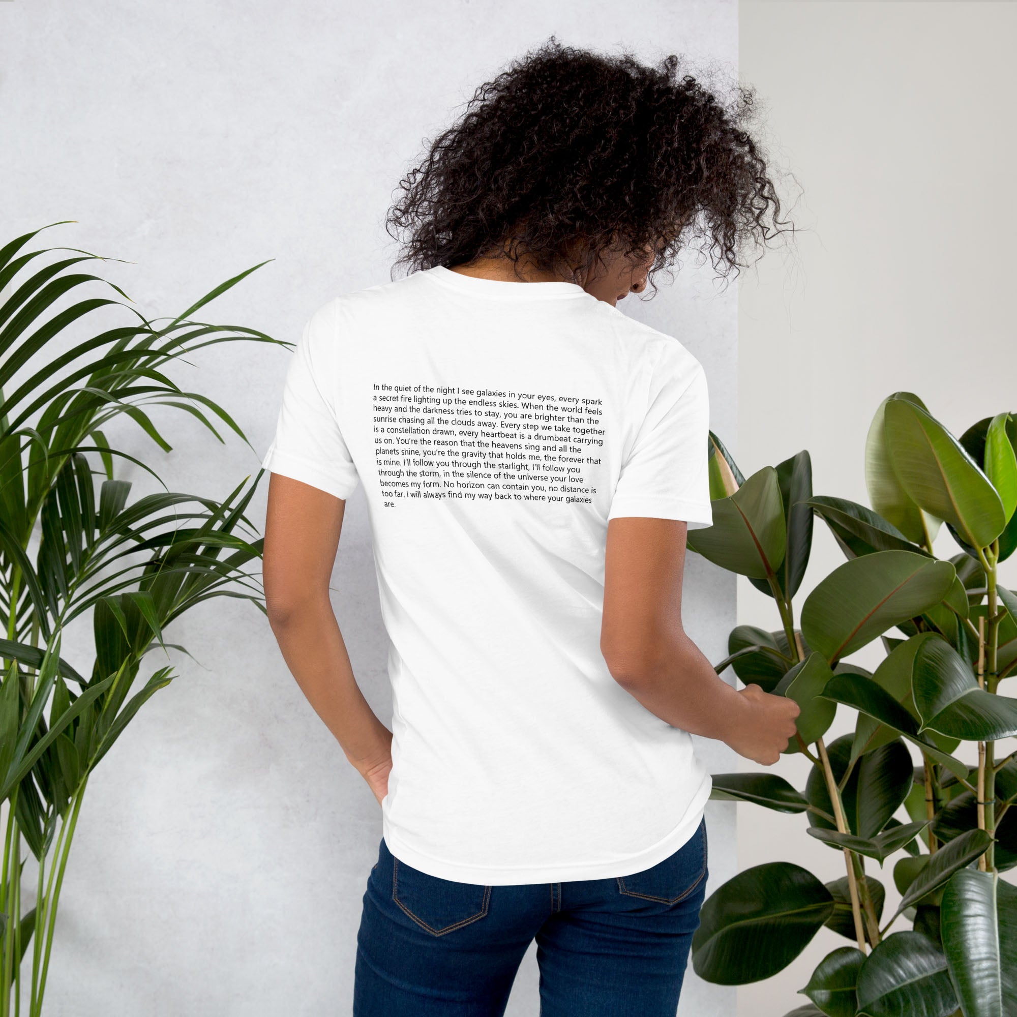 White Tshirt with printed custom music code and text