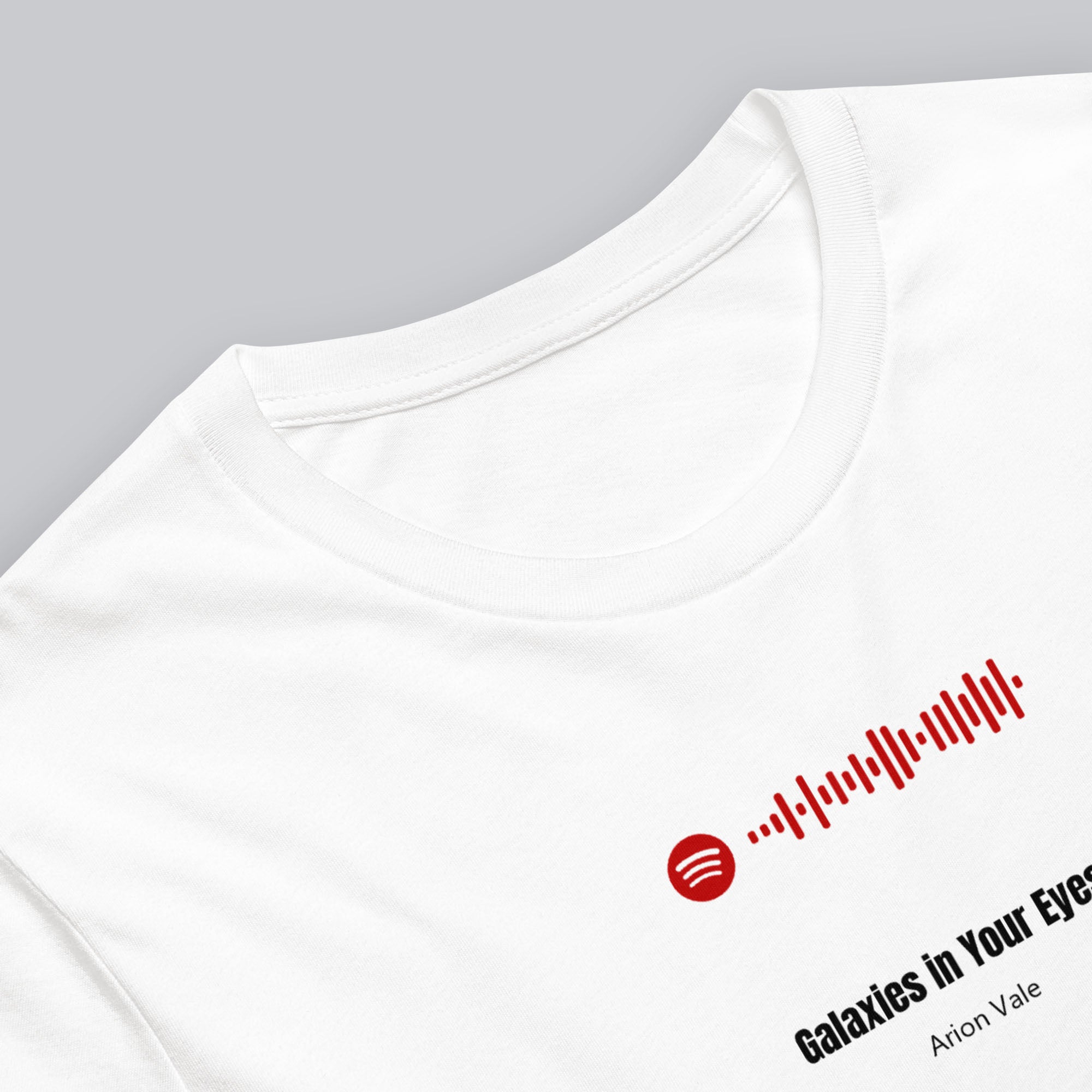 White Tshirt with printed custom music code and text
