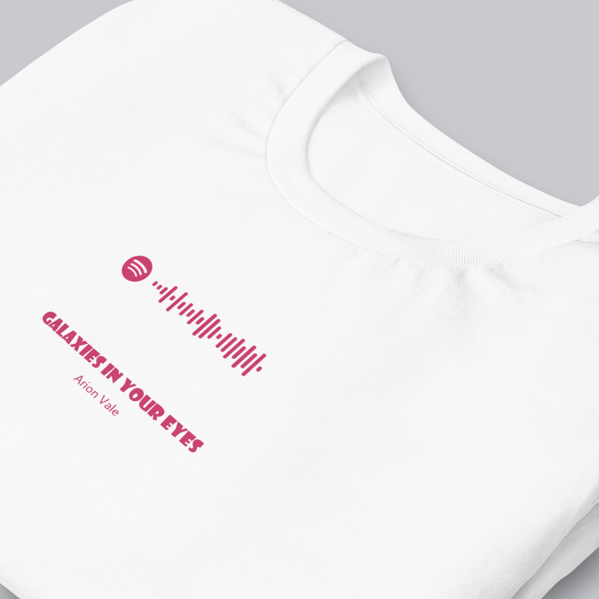 White Tshirt with printed custom music code and text