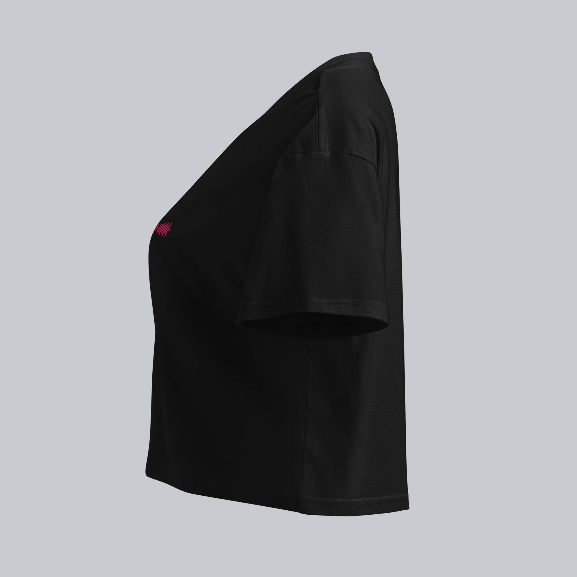 Black Crop Top tshirt with custom Music Code