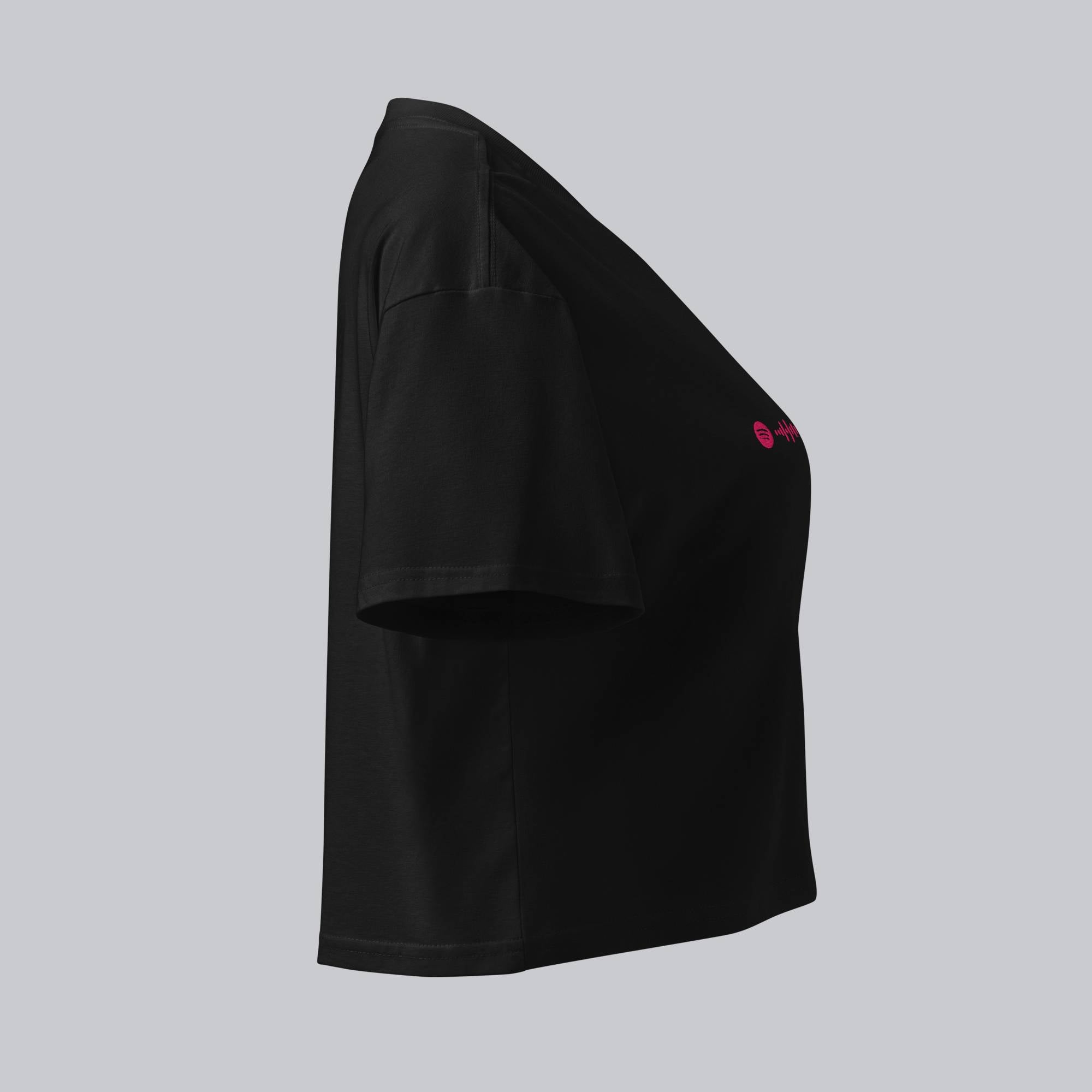 Black Crop Top tshirt with custom Music Code